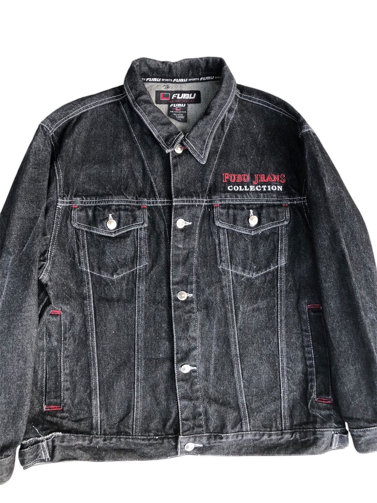 Fubu Y2k Fubu Denim Jacket Embroidered Jeans Size US L / EU 52-54 / 3 - 3 Thumbnail