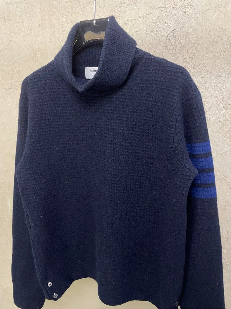 Thom Browne Thom browne Dark blue four-striped turtleneck wool sweater Size US XS / EU 42 / 0 - 3 Thumbnail