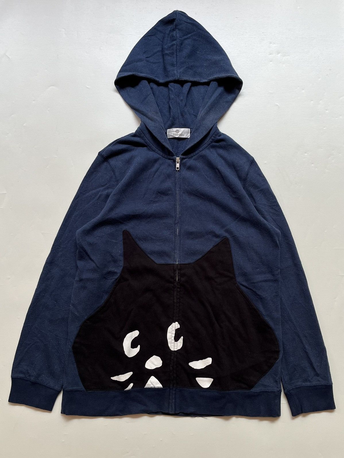 image of Issey Miyake x Ne Net Ne-Net Cat Pocket Zip-Up Sparkle Hoodie, Men's (Size Medium)