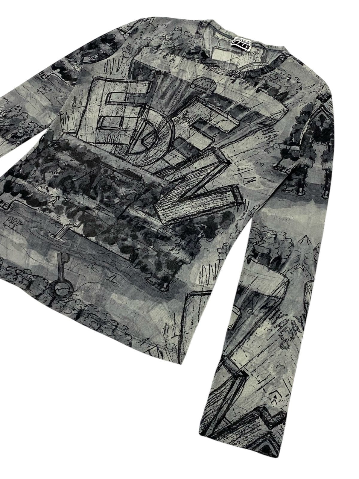 Issey Miyake 1998 Issey Miyake Fete Eden Sketch Graphic Mesh Top Size M / US 6-8 / IT 42-44 - 23 Thumbnail