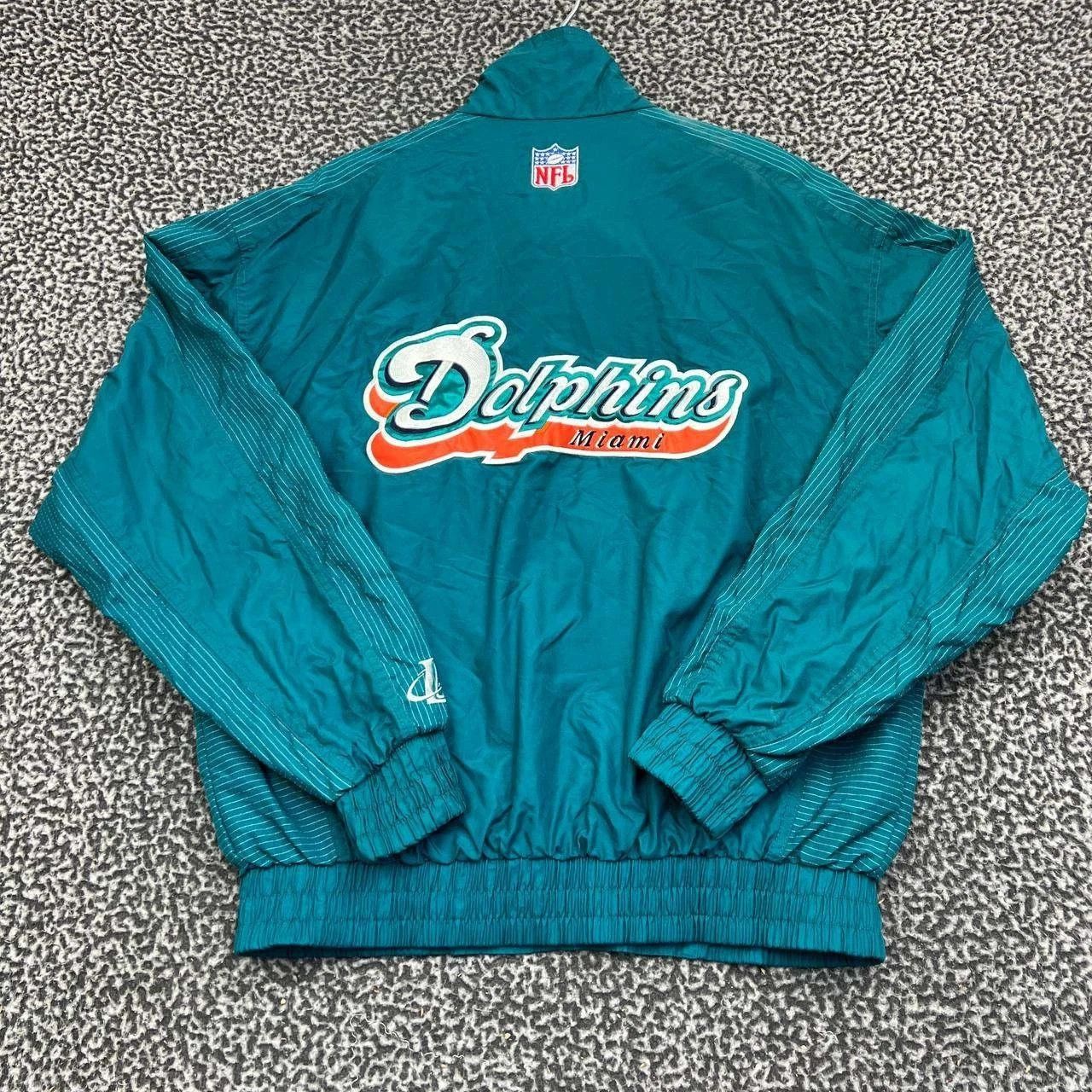 Logo Athletic Vintage Miami Dolphins Jacket Men M Full Zip Long Sleeve Size US M / EU 48-50 / 2 - 1 Thumbnail