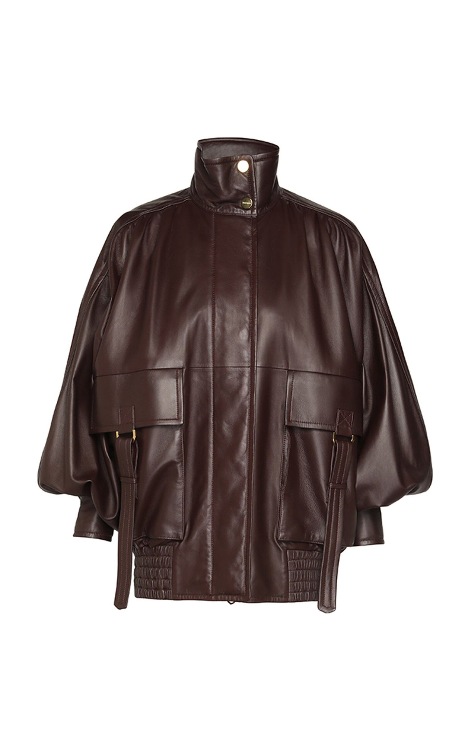 Zimmermann oc11z0725 Illustration Leather Jacket in Brown Size L / US 10 / IT 46 - 1 Thumbnail