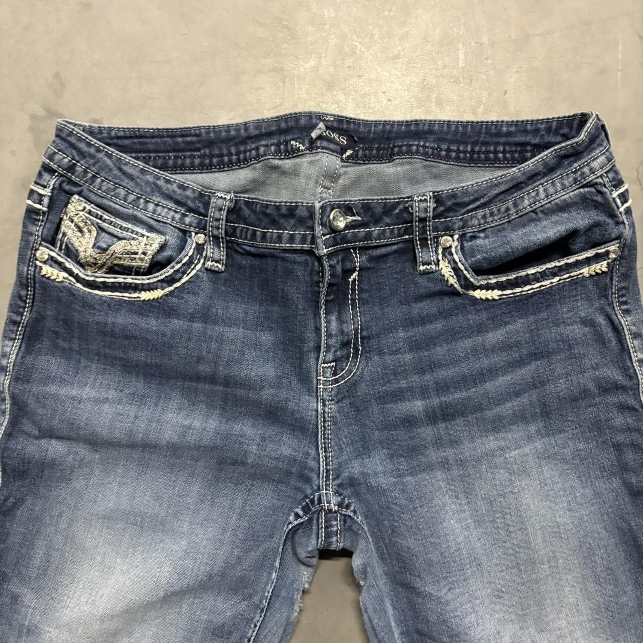 Japanese Brand × Vintage Crazy Vintage Y2K/2000s Baggy Short Medium Wash Denim Jeans! Size US 36 / EU 52 - 2 Thumbnail