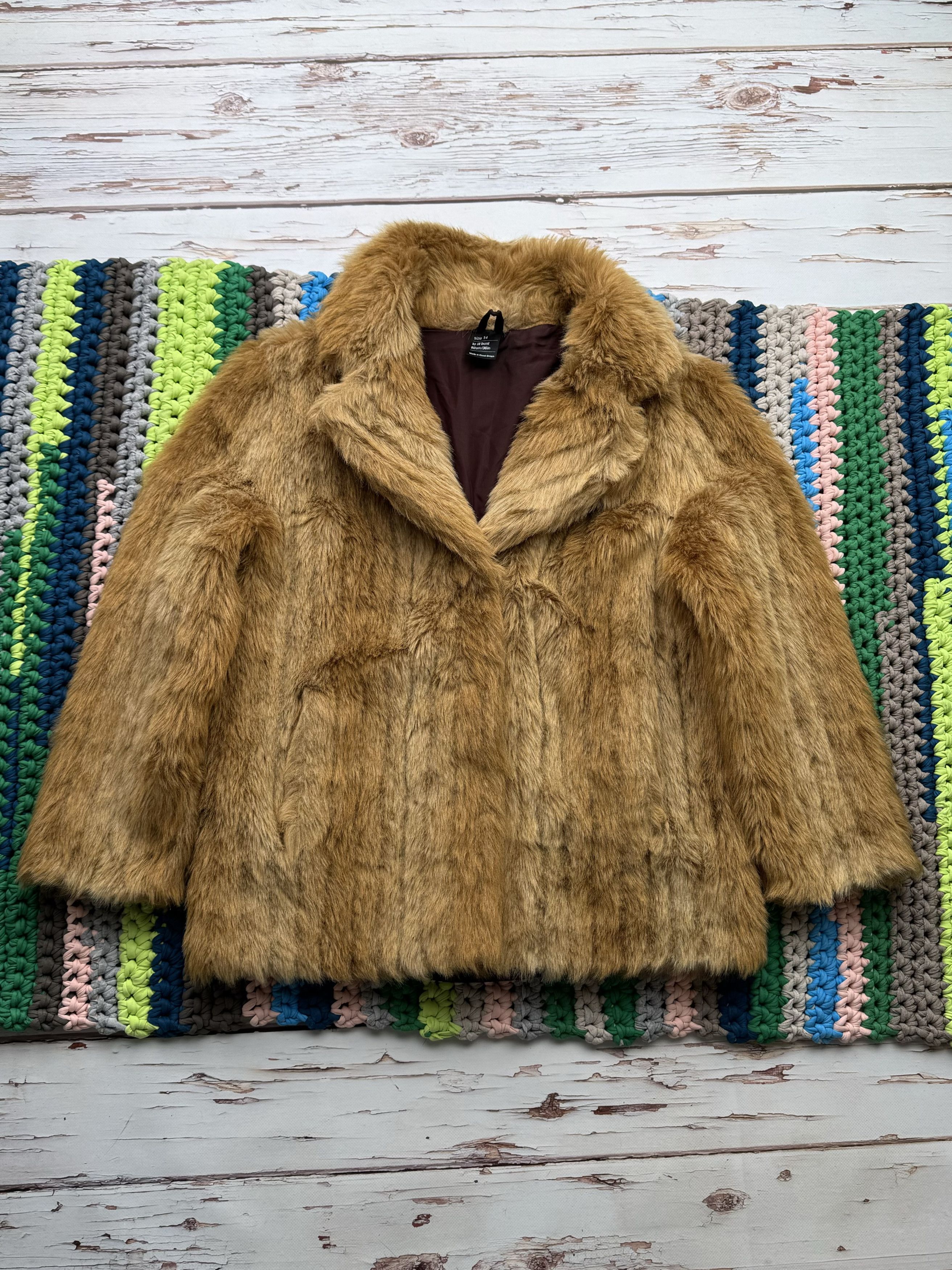Vintage Vintage Faux Fur Coat (D15) Size L / US 10 / IT 46 - 1 Thumbnail