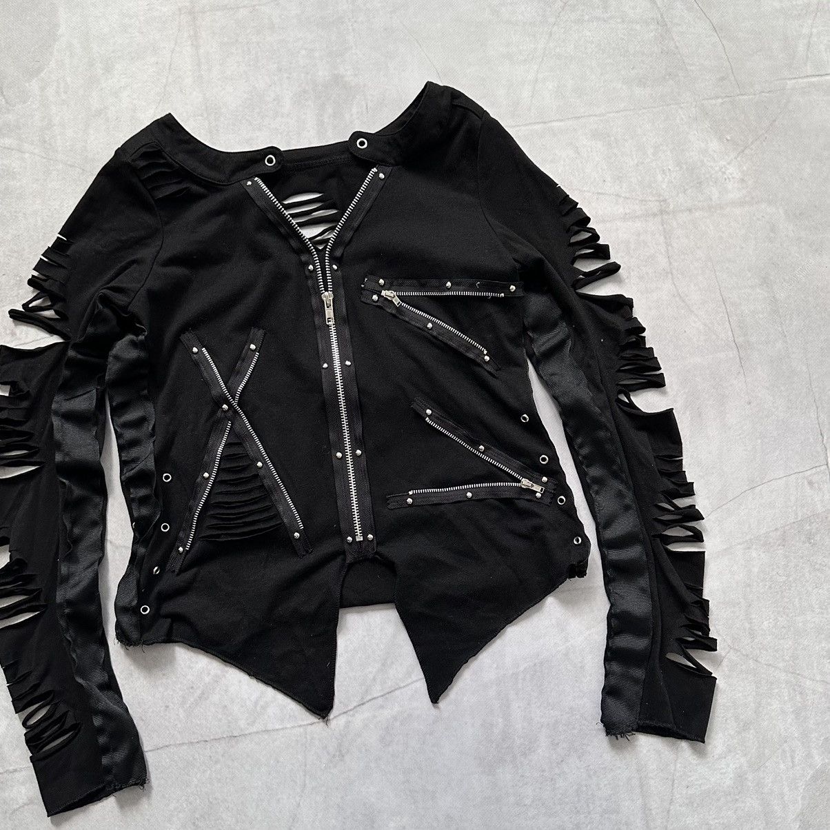 Hysteric Glamour 00s Punk Zipper Rick Owens Vibe Long Sleeve T-Shirt Size M / US 6-8 / IT 42-44 - 2 Thumbnail