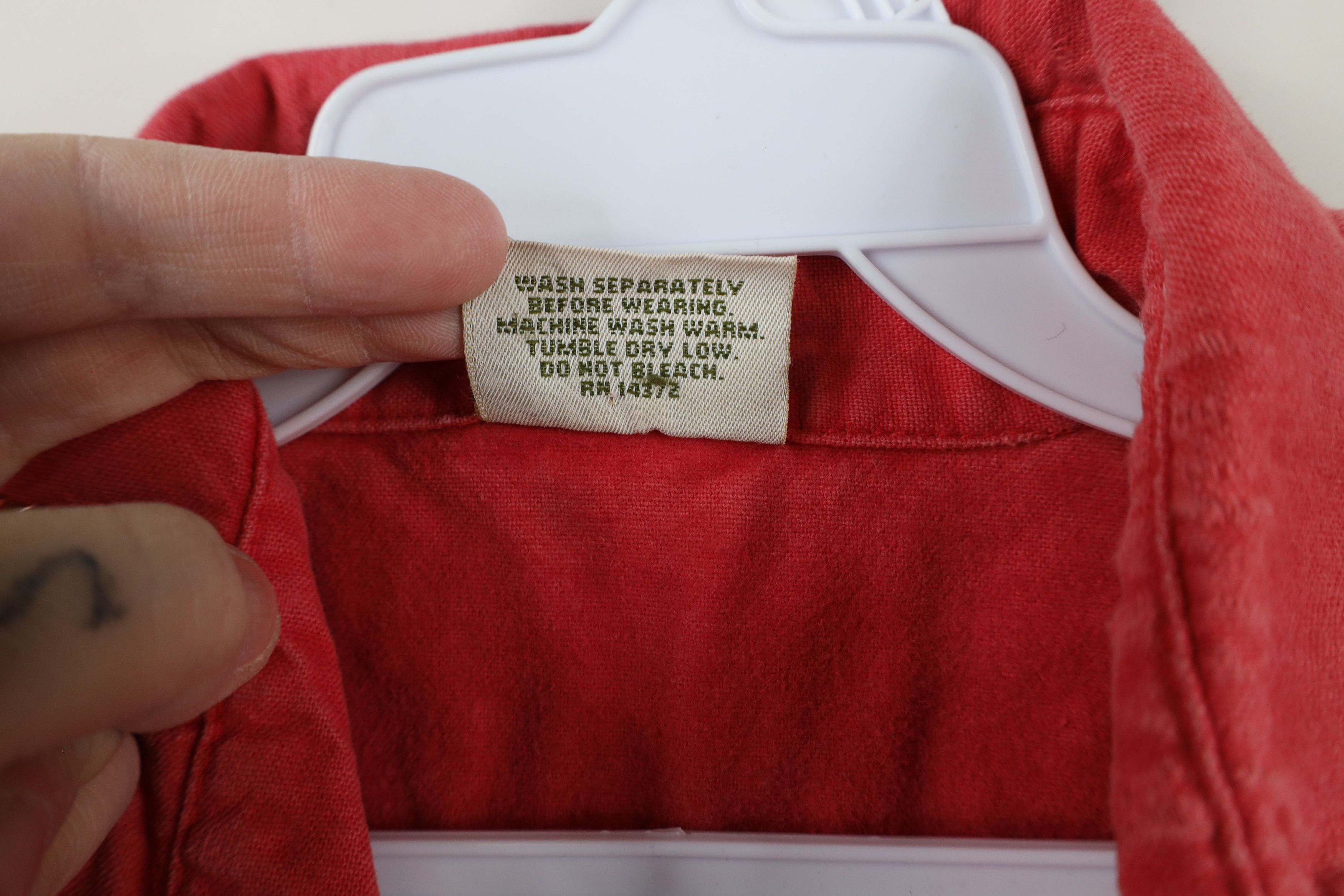 FiveBrother × Vintage Vintage 90s Five Brother Chamois Cloth Button Shirt Red USA Size US L / EU 52-54 / 3 - 13 Thumbnail