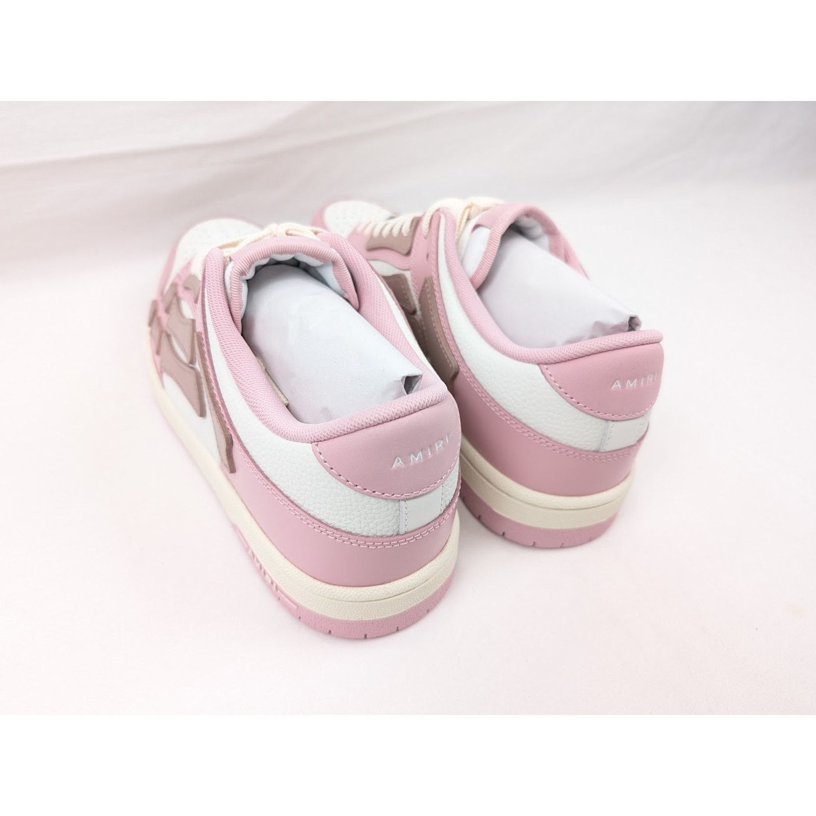 Amiri o1rshd1 Skelton Low-Top Sneakers in Rose Pink/White Size US 13 / EU 46 - 19 Thumbnail