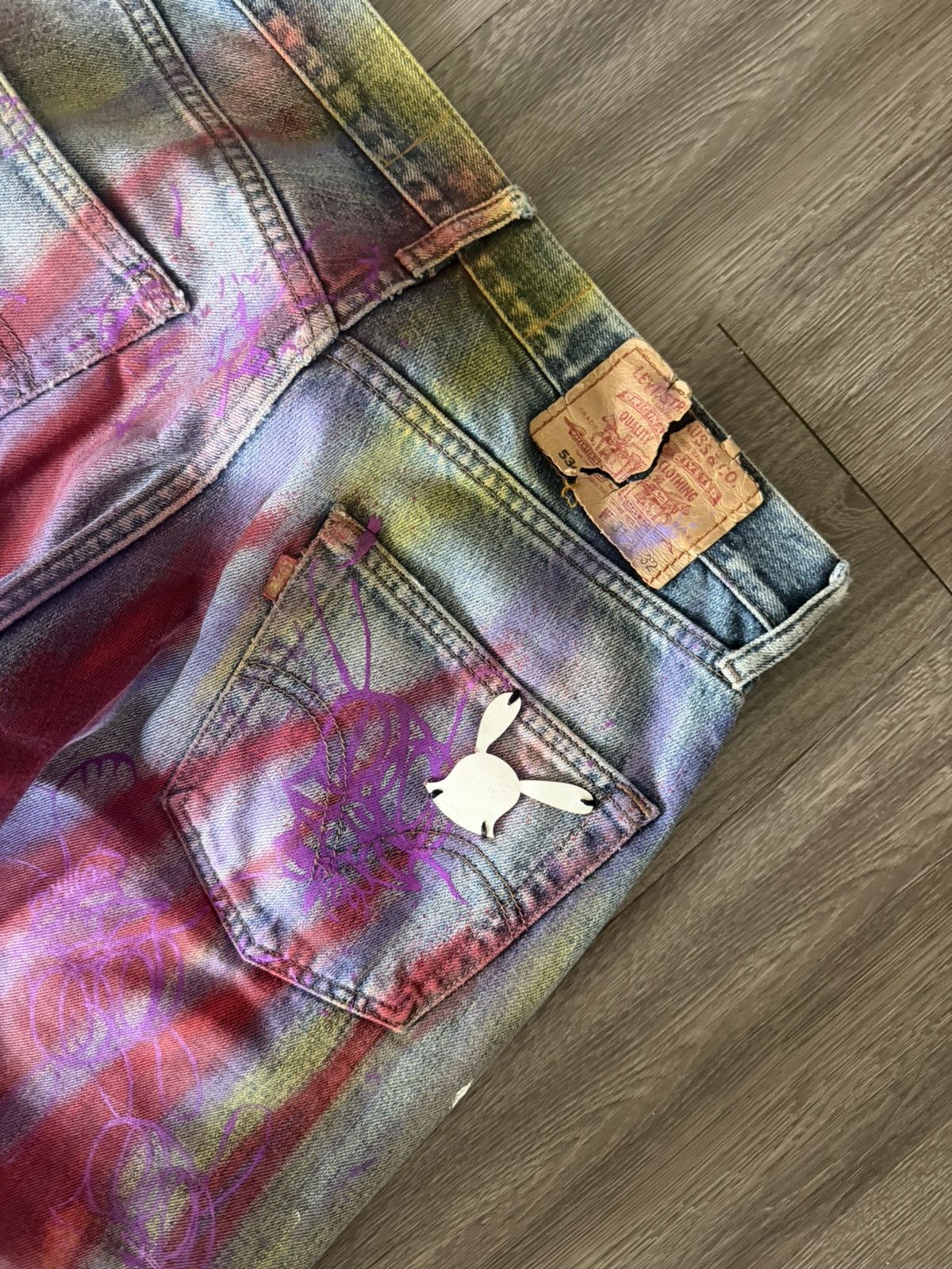 Skoloct Skoloct hand painted denim Size US 31 - 4 Thumbnail