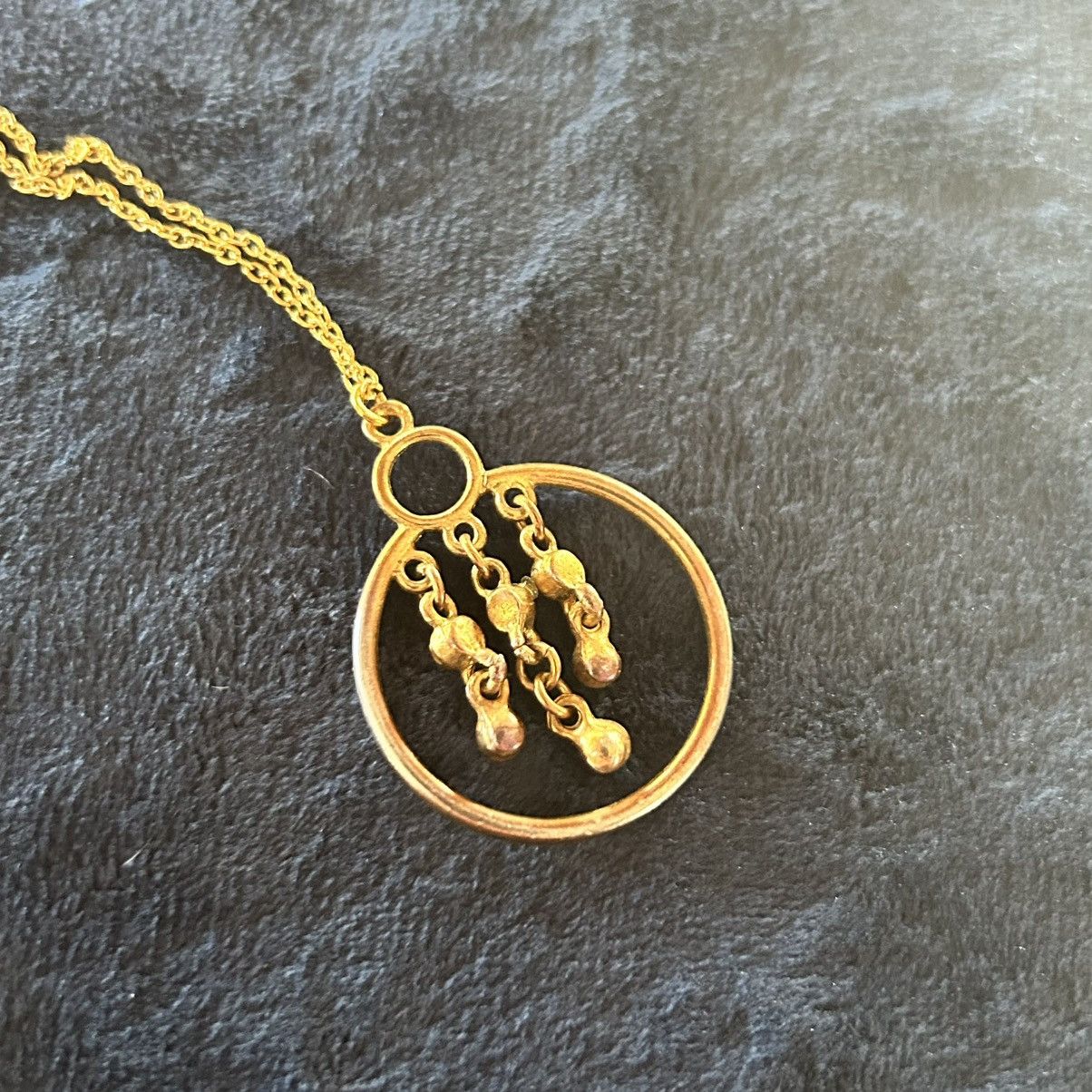 Handmade Handcrafted vintage dangle clear rhinestone pendant necklace Size ONE SIZE - 7 Thumbnail