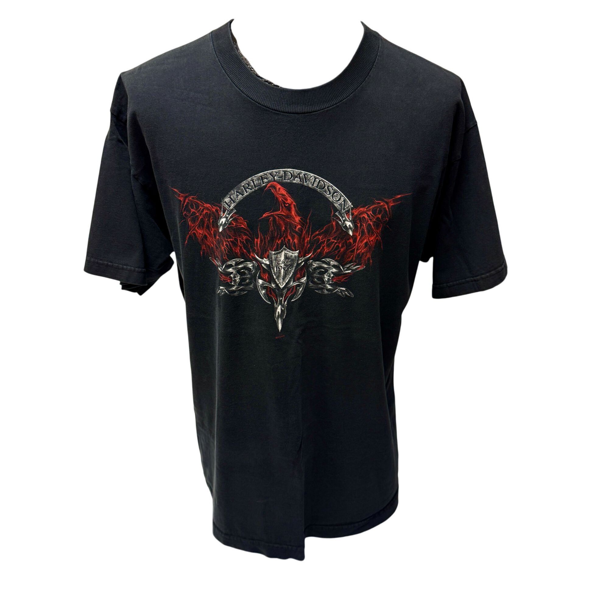 Harley Davidson Twin Cam Motorcycles FLAMING EAGLE Alton IL Biker T Shirt XL Size US XL / EU 56 / 4 - 2 Thumbnail