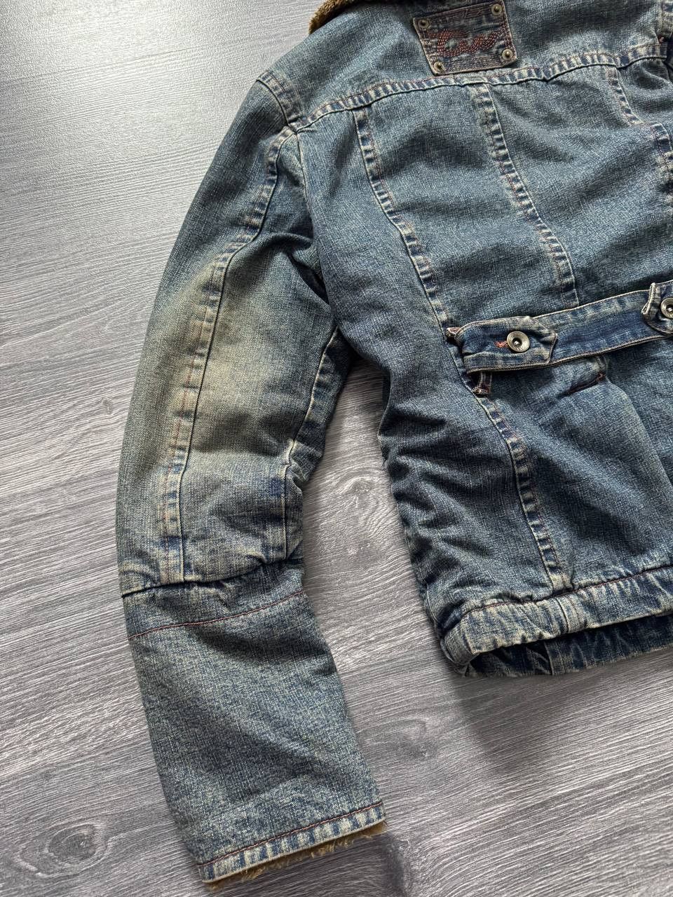 Japanese Brand Y2K Faux Fur Collar Denim Jacket Vintage Dolce Gabbana style Size M / US 6-8 / IT 42-44 - 11 Thumbnail
