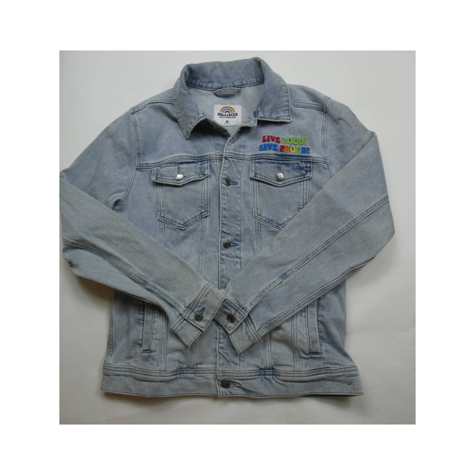 Hollister HOLLISTER denim jacket, Live Loud, Live Proud, medium, NEW Size US M / EU 48-50 / 2 - 1 Thumbnail