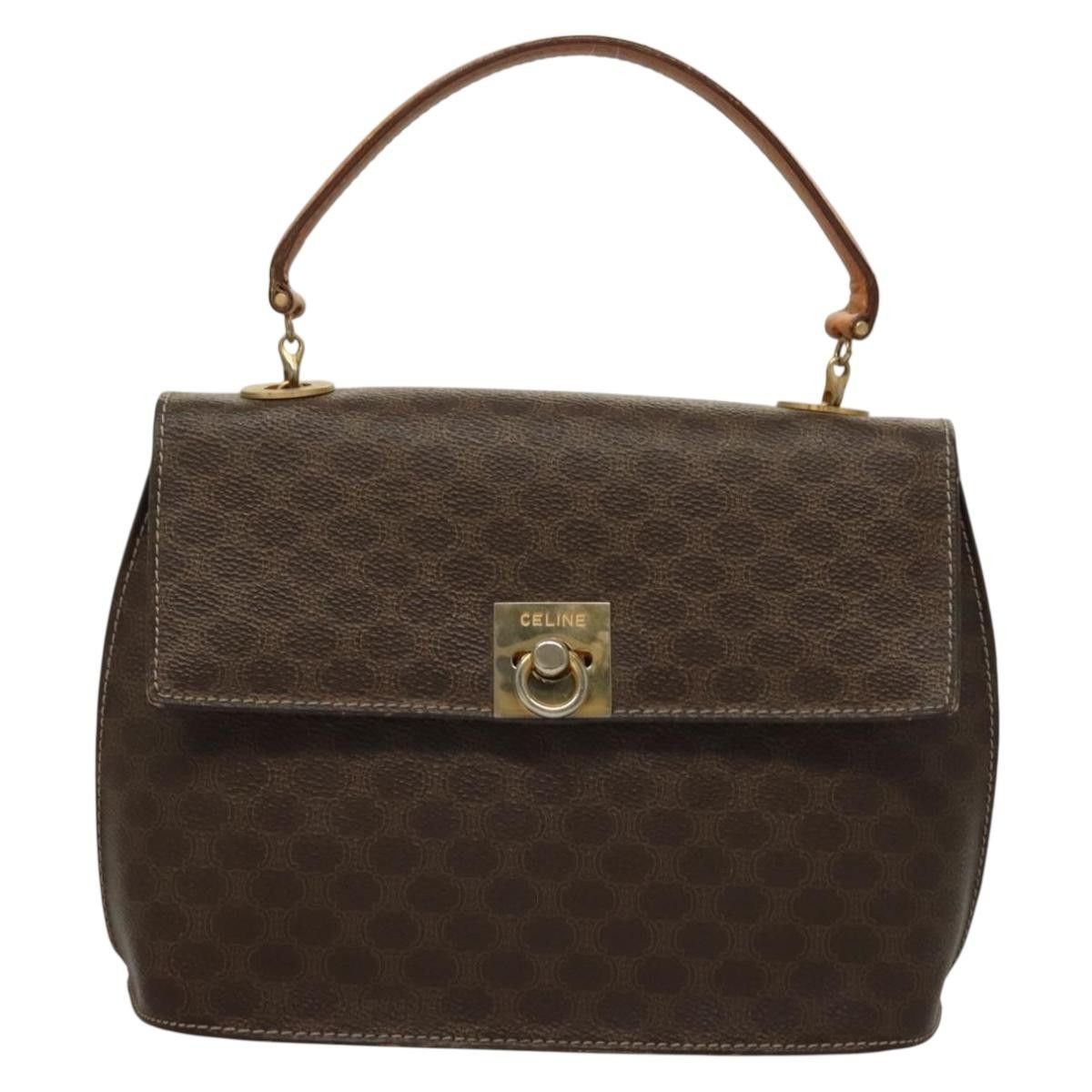 Celine CELINE Macadam Canvas Hand Bag Pvc Leather Brown Gold Size ONE SIZE - 2 Thumbnail