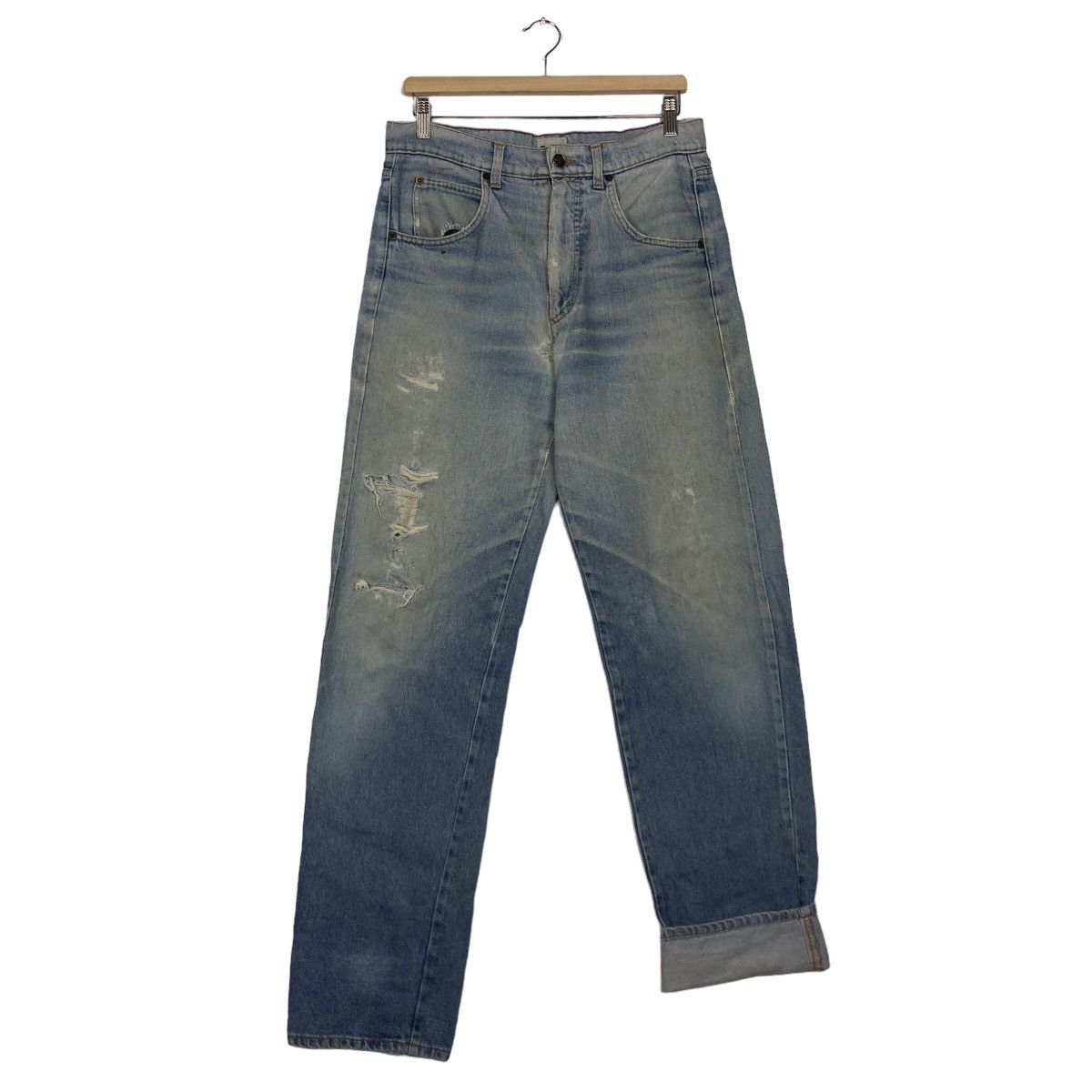 Japanese Brand 🔥90’s VINTAGE ACID WASH DENIM JEANS GOOSE & GENDER JAPAN Size US 32 / EU 48 - 9 Thumbnail