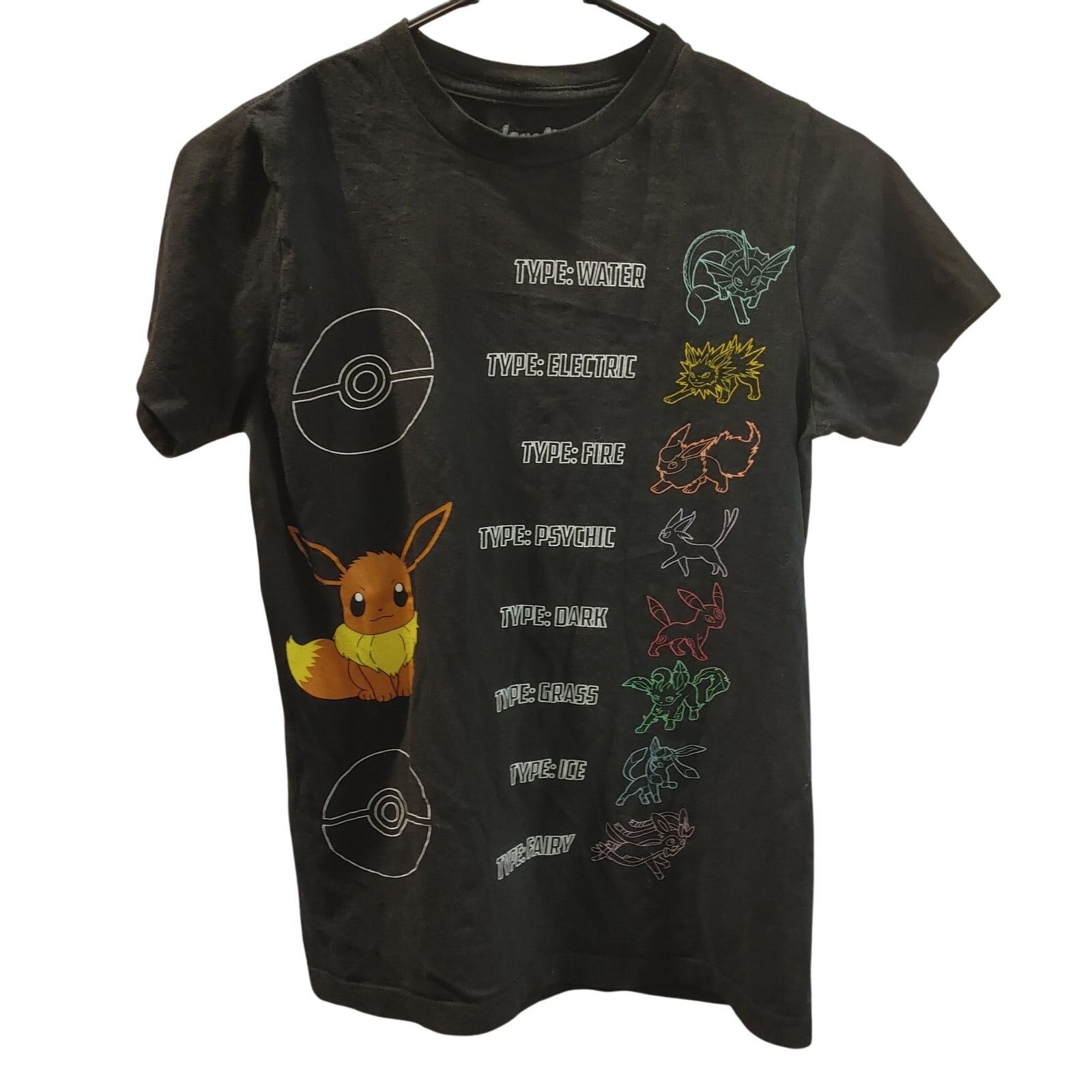 Pokemon Pokemon Unisex XS Black Eeve-loutions Graphic Print Tee Size XS / US 0-2 / IT 36-38 - 1 Thumbnail