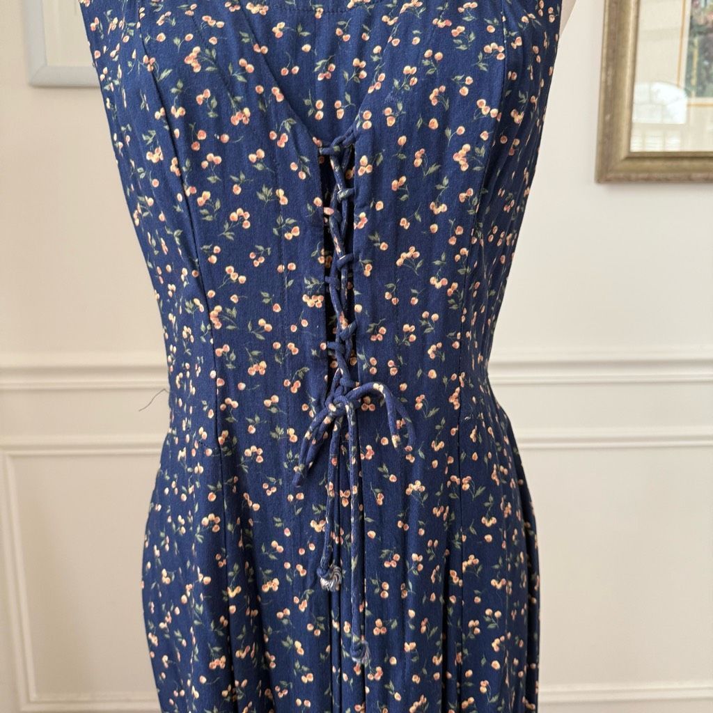 Vintage Vintage 90s Cristin Steven’s Calico Lace Front Prairie Dress L Size L / US 10 / IT 46 - 5 Thumbnail