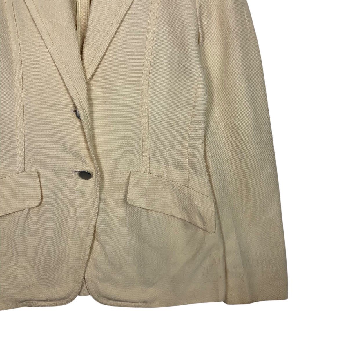 Japanese Brand Women’s Tailored Cream Blazer with Flap Pockets Max Mara Size M / US 6-8 / IT 42-44 - 6 Thumbnail