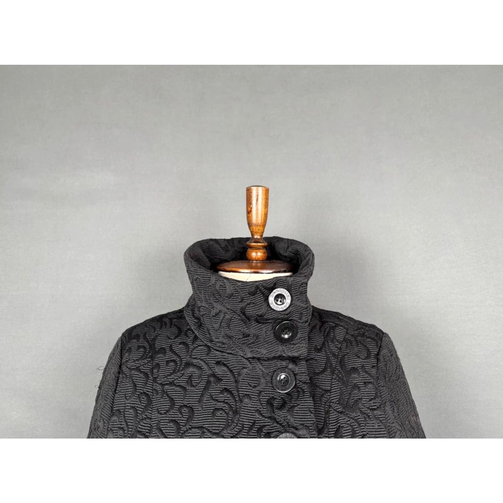 Desigual Desigual Coat Black Floral Embroidered Long Sleeve Trench 42 Womens Vintage No Size M / US 6-8 / IT 42-44 - 7 Thumbnail