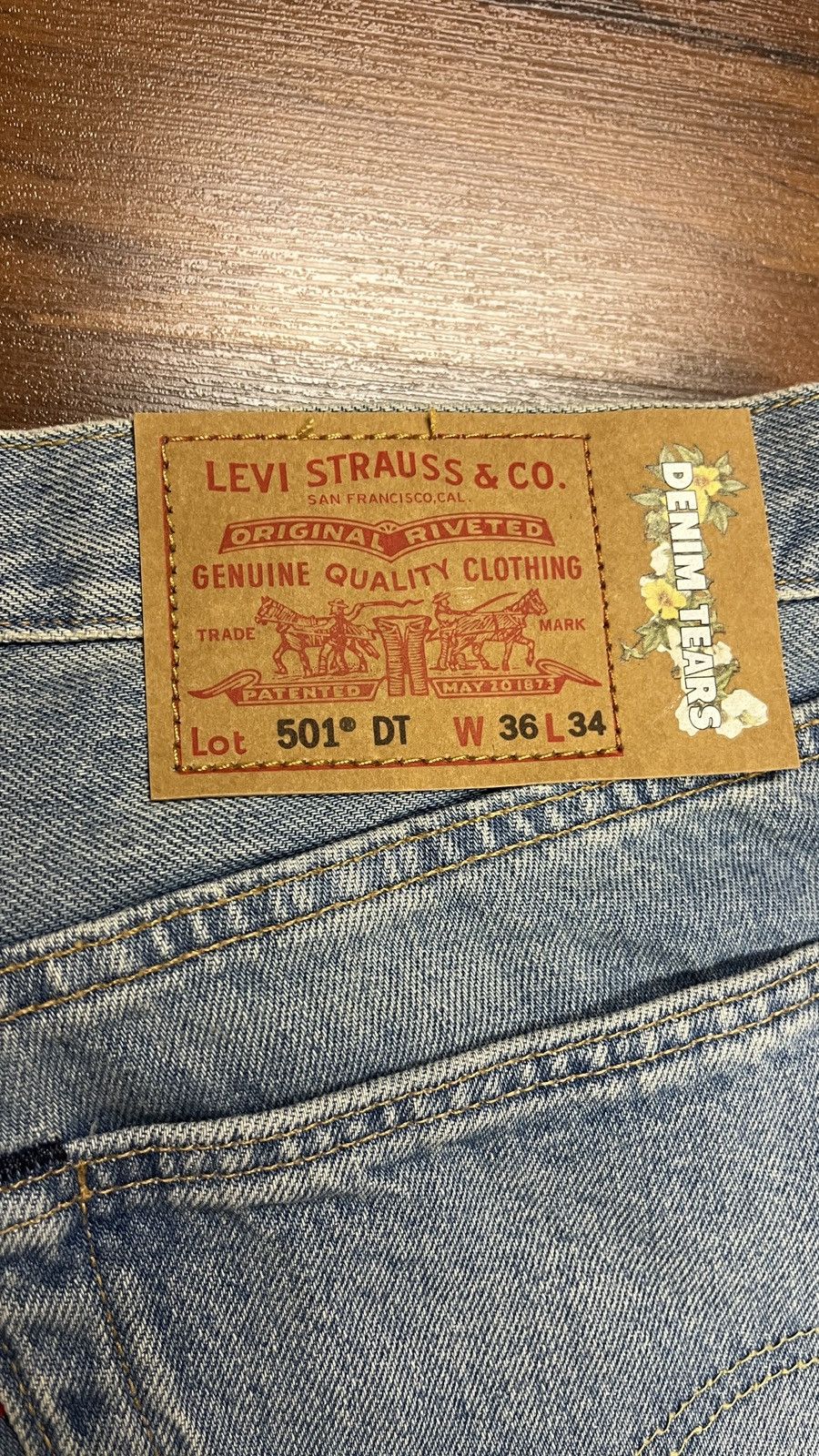 DENIM TEARS Denim Tears Offset Light wash Jeans 36x34 Size US 36 / EU 52 - 2 Thumbnail