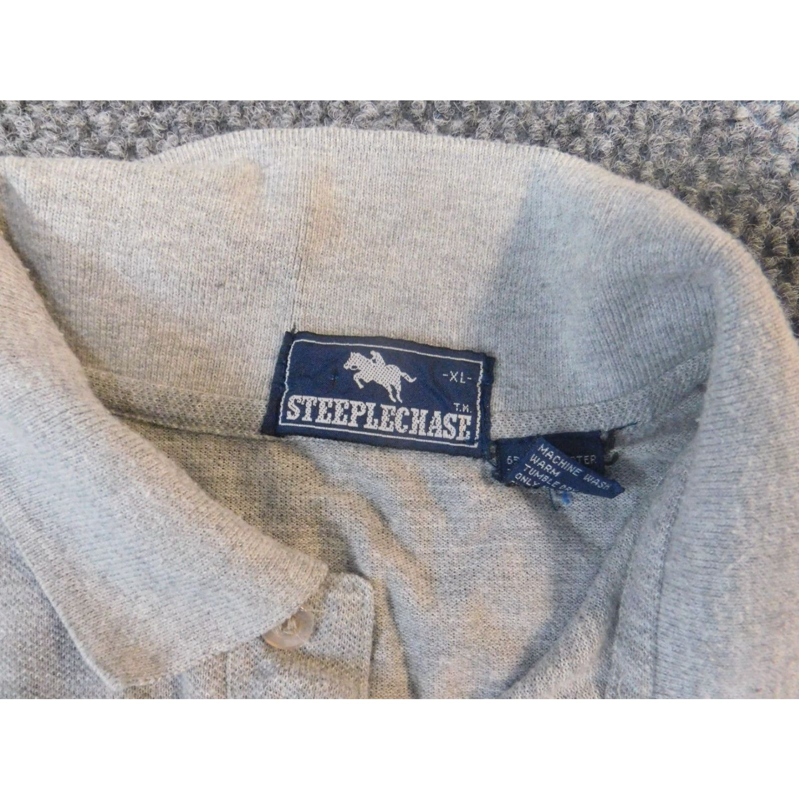 Vintage Vintage Steeplechase Mens Polo Shirt XL gray logo classic Size US XL / EU 56 / 4 - 5 Thumbnail