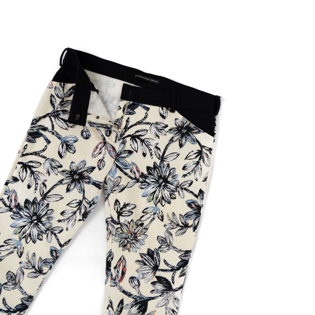 Balenciaga Balenciaga Floral Pants Cream Slim Fit Designer Trousers Size 30" / US 8 / IT 44 - 3 Thumbnail