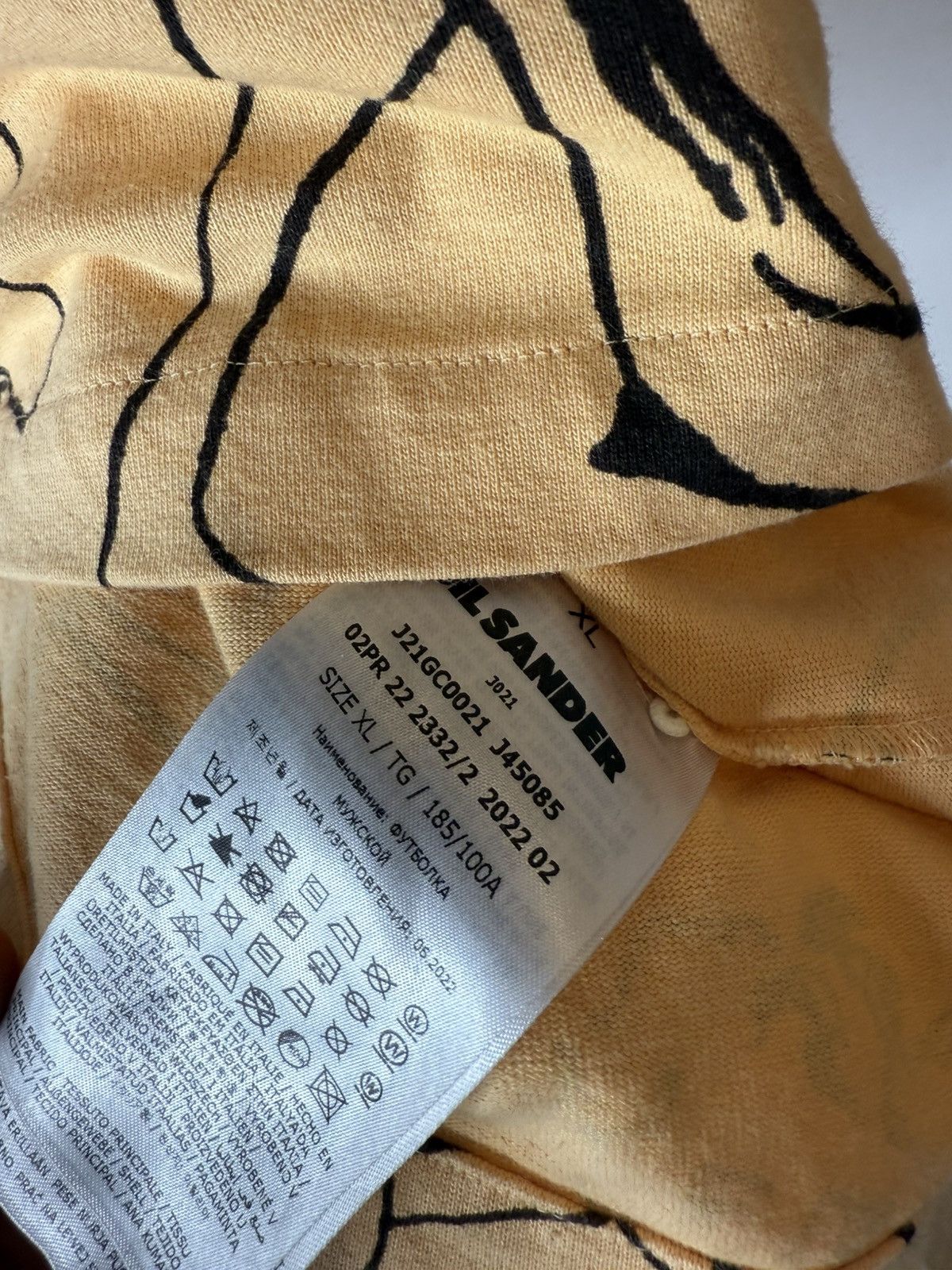 Jil Sander Jil Sander Orange Astrology Print Cotton T-Shirt Size US XL / EU 56 / 4 - 7 Thumbnail