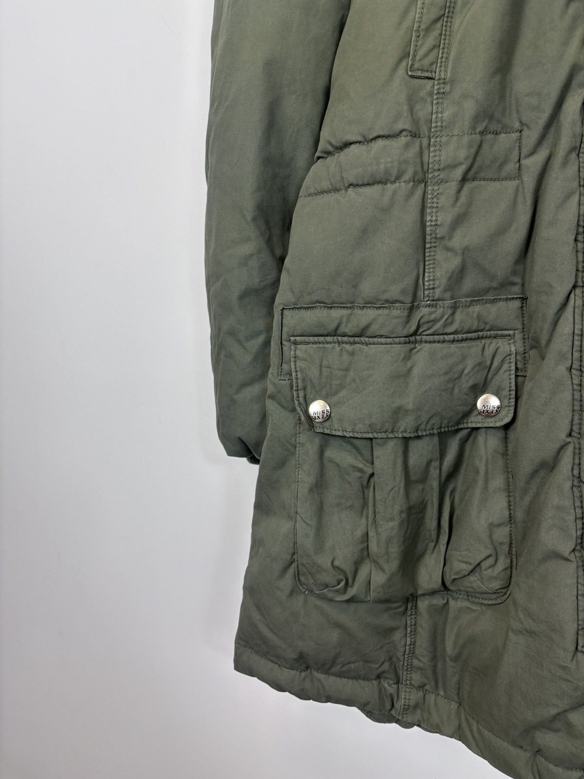 Miss Sixty Miss Sixty Women’s Olive Avant Garde Puffer Jacket Coat Size L / US 10 / IT 46 - 6 Thumbnail