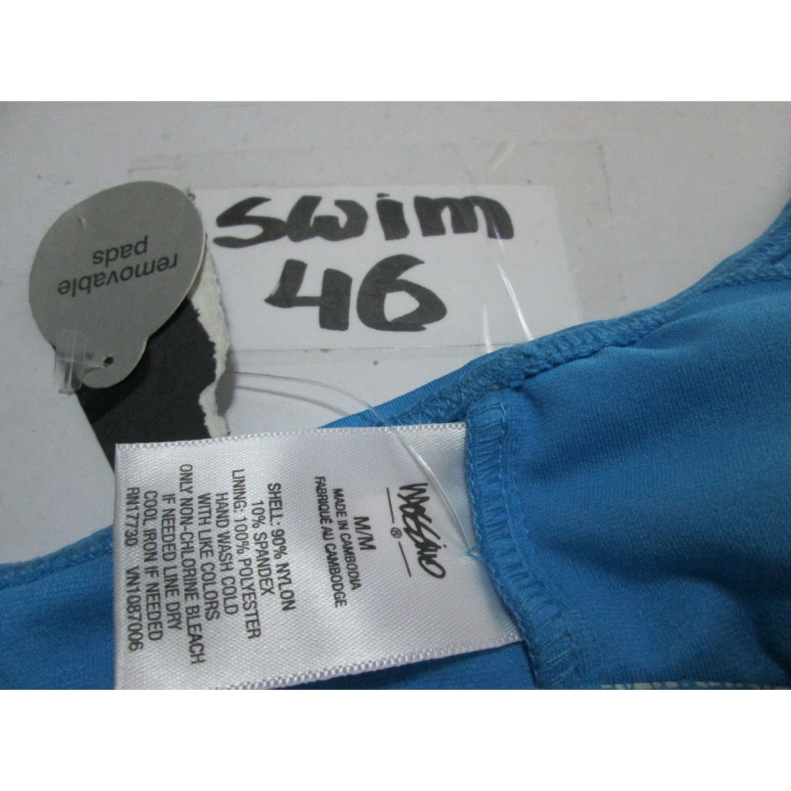 Mossimo Mossimo Womens Bikini Top Blue Bralette Lined Halter Swim Beachwear Size M Size M / US 6-8 / IT 42-44 - 6 Thumbnail