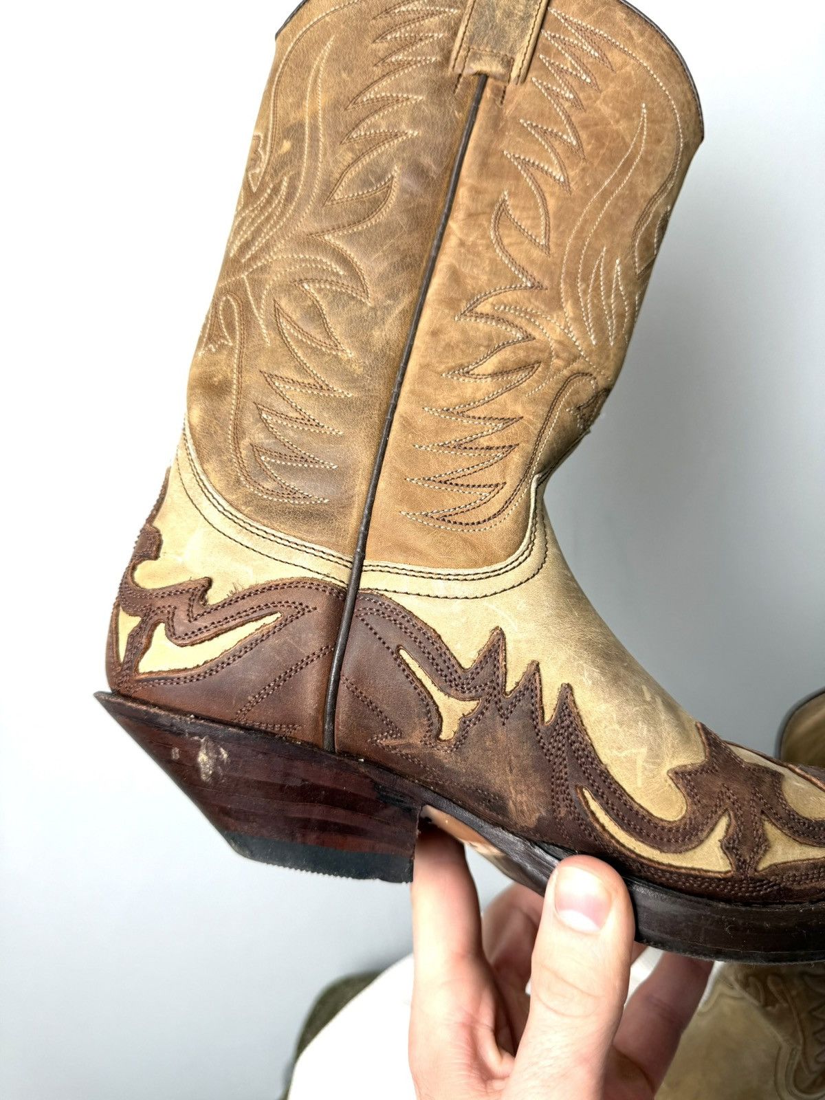 Cowboy Equipment 💥Rare! Vintage Sendra Western Leather Cowboy Boots Size US 6 / IT 36 - 6 Thumbnail