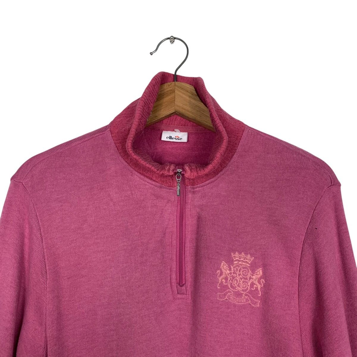 Ellesse ELLESSE Half Zip Turtleneck Pink Sweater #1904-C83 Size L / US 10 / IT 46 - 9 Thumbnail