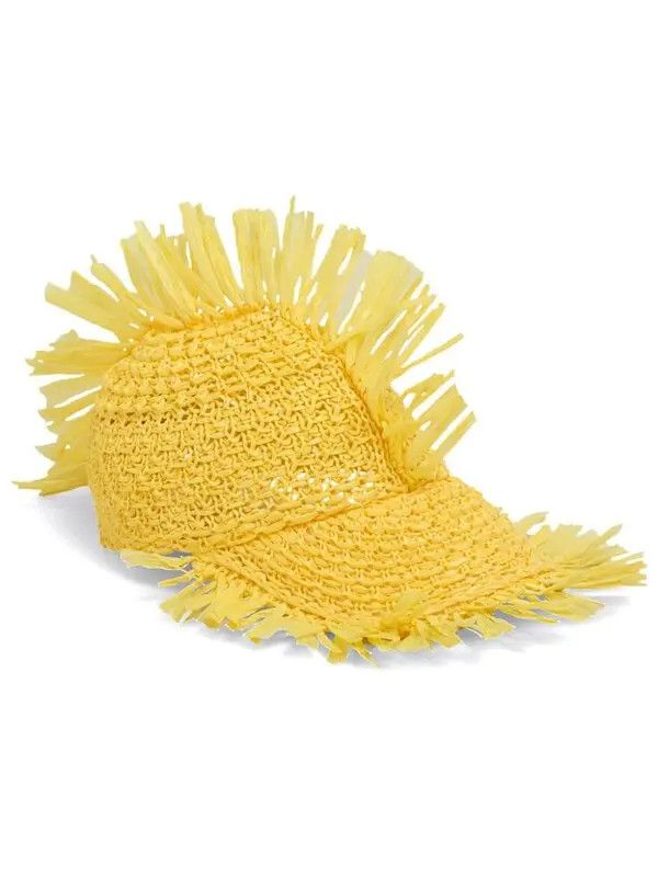 Marni o1w1db11125 Size: OS/Fringe Edges Baseball Cap in Yellow Size ONE SIZE - 1 Thumbnail
