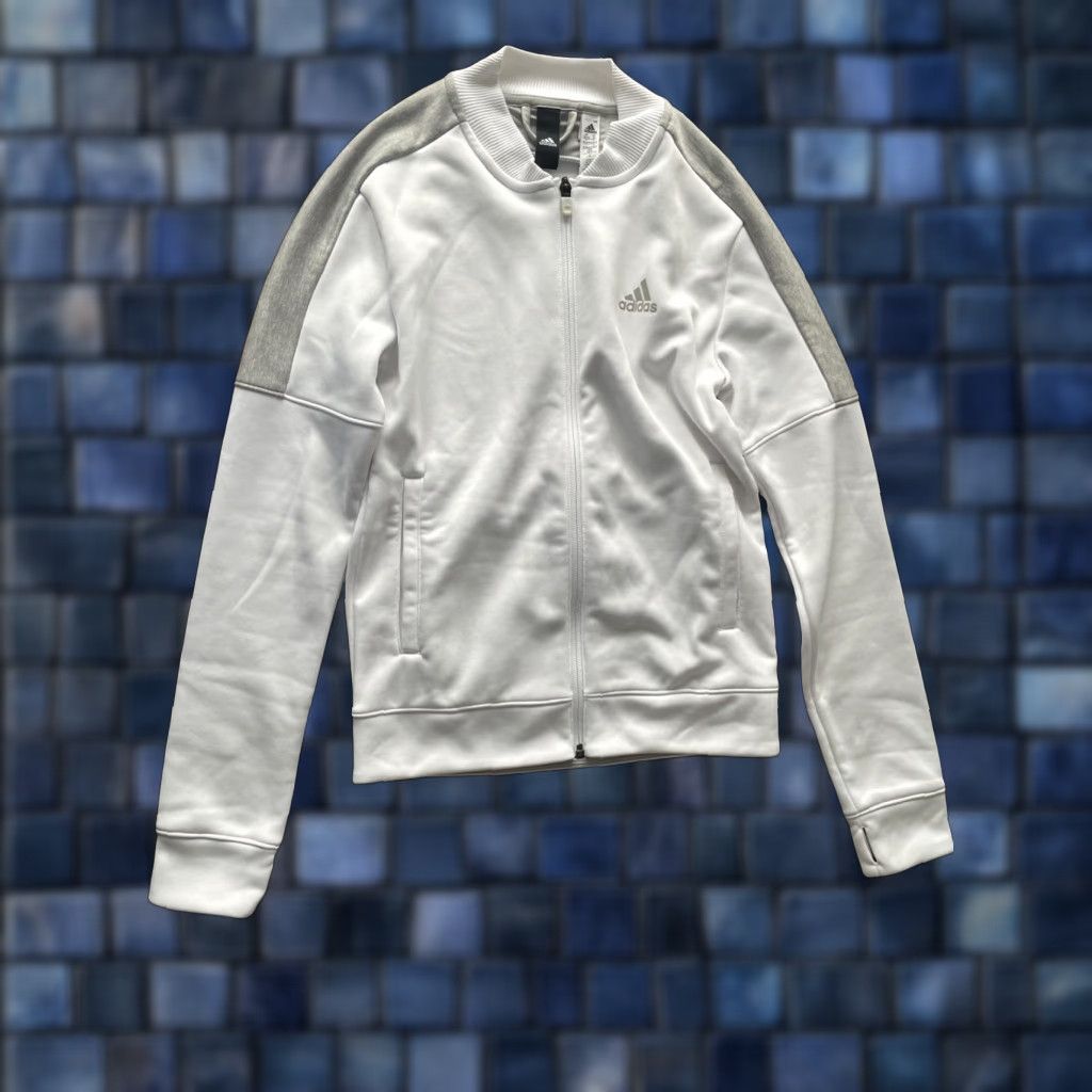 Adidas Adidas Warmup Jacket Women's XS White Full Zip Climawarm Soccer Football Activewear Mock Neck Long Sleeve Size XS / US 0-2 / IT 36-38 - 1 Thumbnail