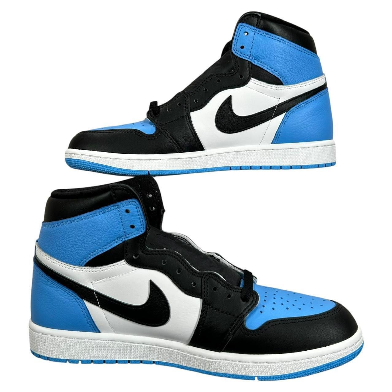Jordan Brand Air Jordan 1 High OG UNC Toe University Blue Black Sneakers Size US 10.5 / EU 43-44 - 2 Thumbnail