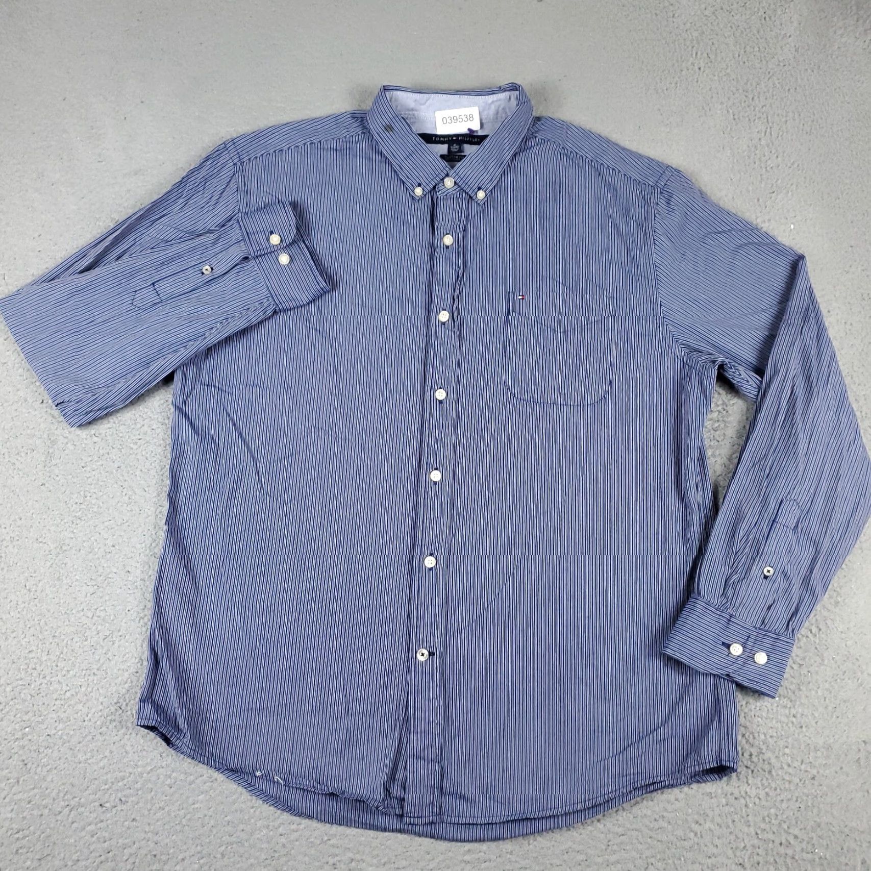 Tommy Hilfiger Tommy Hilfiger Blue Striped Button-Up Shirt Mens XL Long Sleeve Casual Size US XL / EU 56 / 4 - 3 Thumbnail