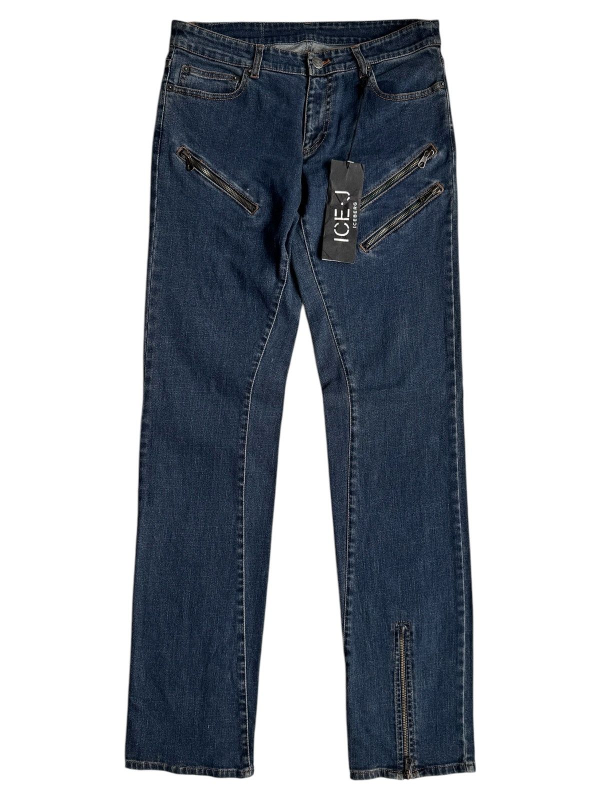 Iceberg VERY RARE VINTAGE PANTS DENIM JEANS ICEBERG BIKER STYLE Size US 30 / EU 46 - 1 Thumbnail