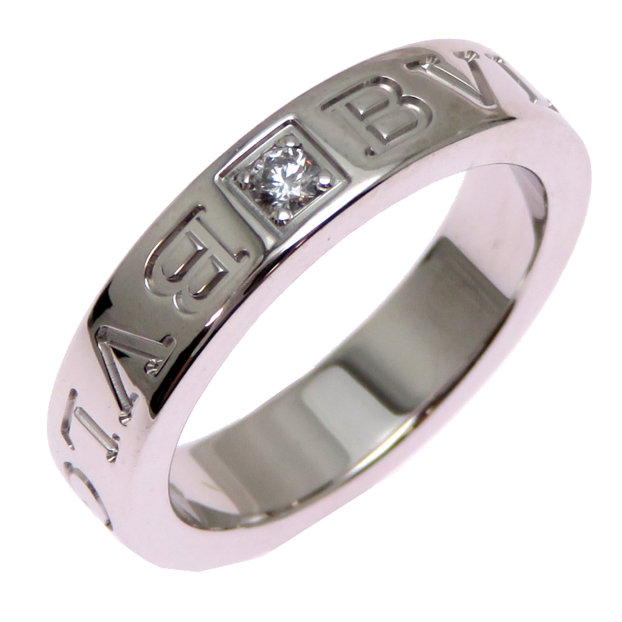 Bvlgari Bvlgari Diamond Double Logo Boys' Ring, 750 White Gold Size ONE SIZE - 1 Thumbnail