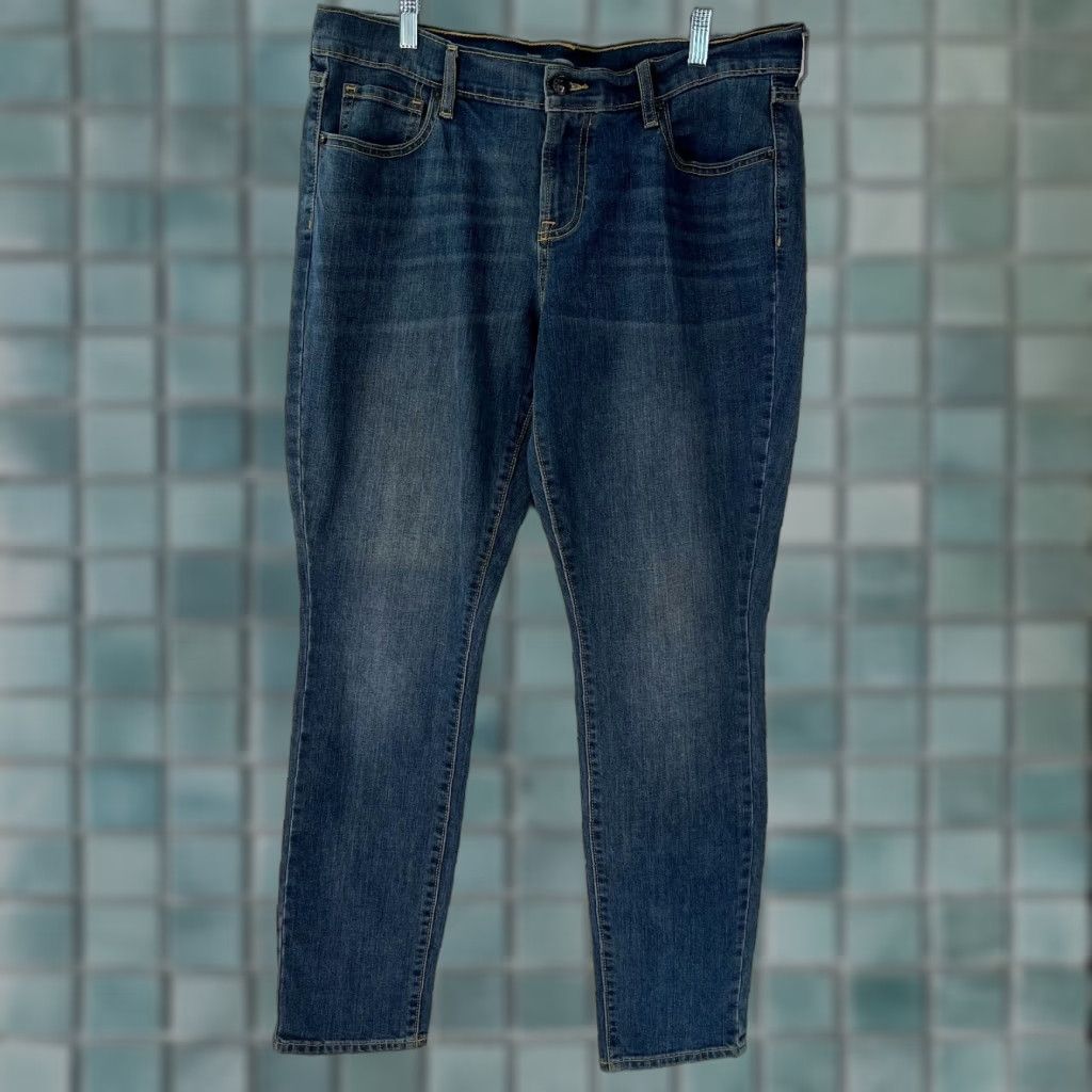 Old Navy Old Navy Womens Regular Mid Rise Stretch Blue Skinny Denim Jeans Size 14 - 5-Pocket, Button Closure, 32in Inseam, Regular Fit, Blue Denim Jeans Size 36" / US 14 / IT 50 - 1 Thumbnail