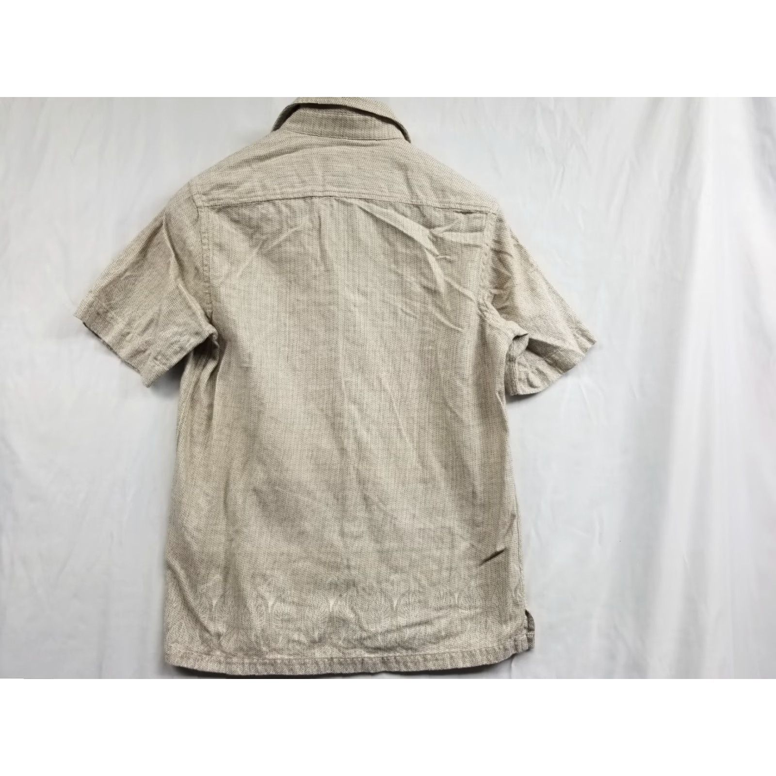 Tasso Elba Tasso Elba Shirt Short Sleeve Beige Button-Down Size S Men Regular Knit Cotton Beige Size US 29 - 2 Thumbnail
