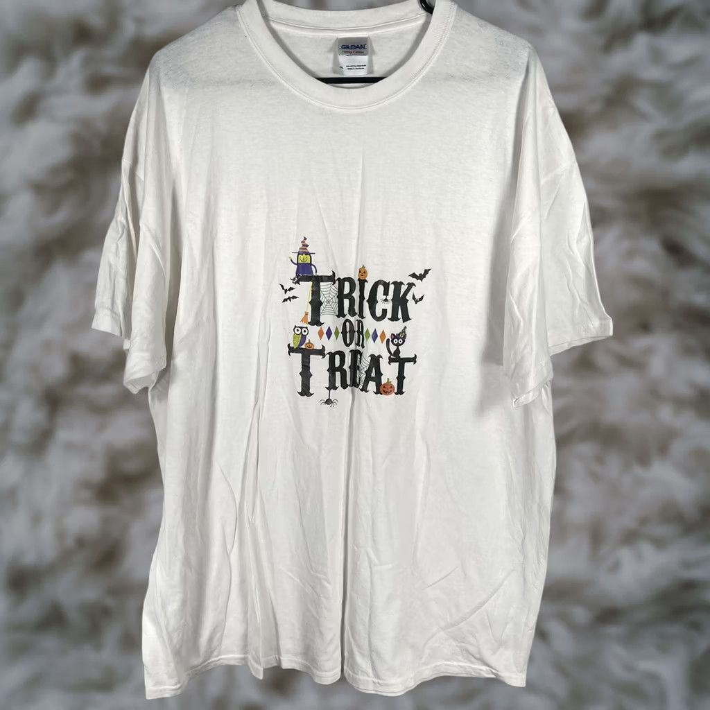 Gildan Gildan T-Shirt Men's White Crew Neck Size 2XL Heavy Cotton Trick or Treat Size US XXL / EU 58 / 5 - 1 Thumbnail