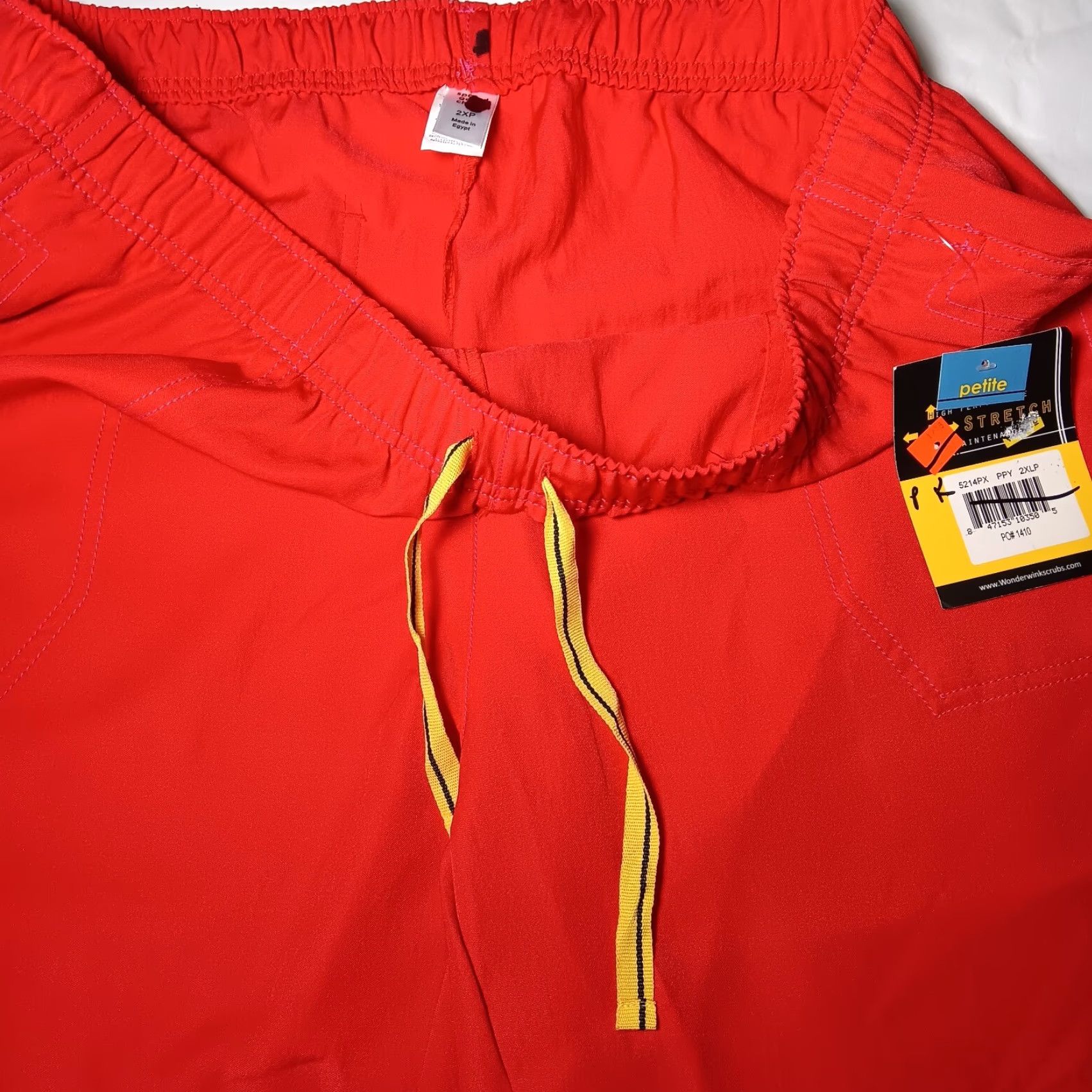 Vintage VINTAGE WonderWink Scrub Pants Womens 2XLP Petite Orange Poppy Stretch Cargo Pocket Size 40" / US 18 - 4 Thumbnail