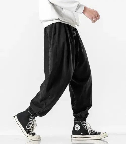 Japanese Brand Men's Black Pants Hip Hop Streetwear Size US 32 / EU 48 - 2 Thumbnail