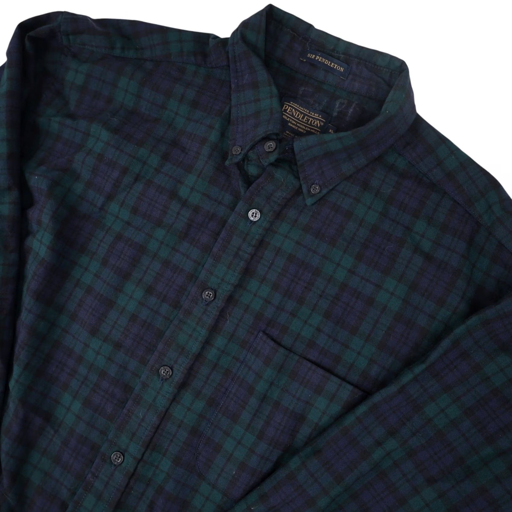Pendleton Pendleton Sir Pendleton MacDougall Wool Button Up Shirt Green XL Mens Long Sleeve Regular Sleeve Size US XL / EU 56 / 4 - 2 Thumbnail