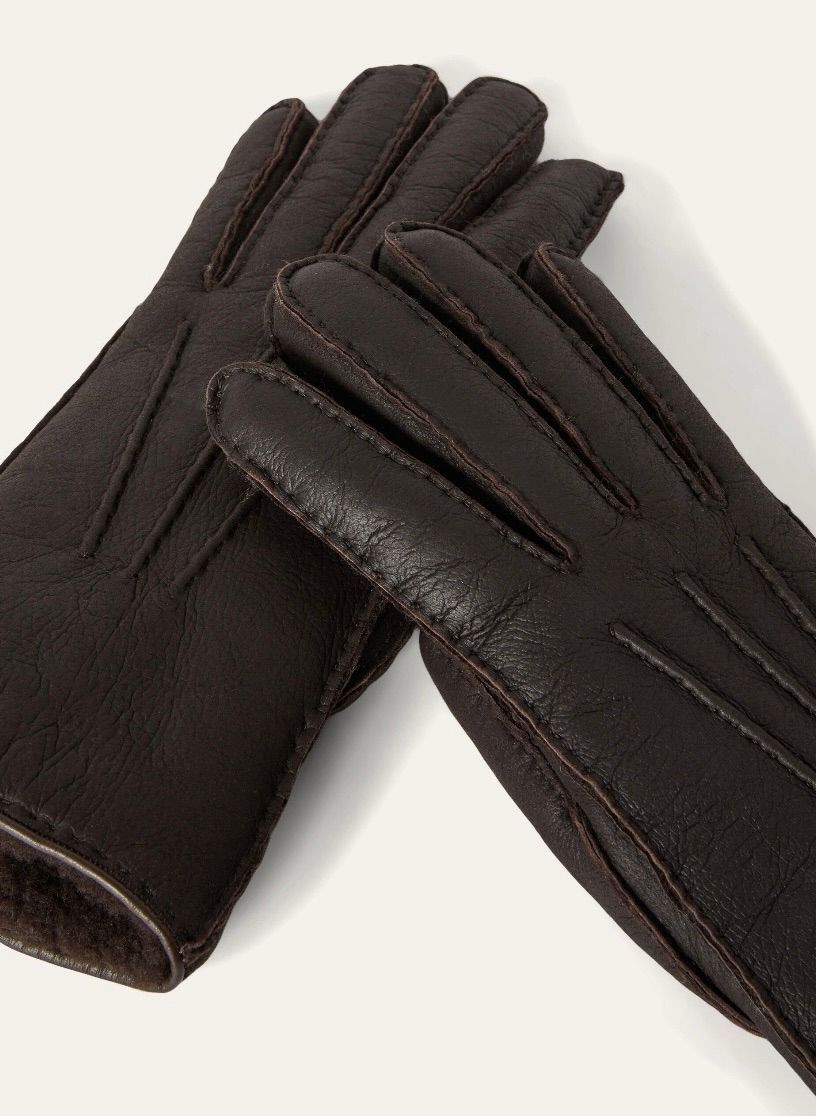 Loro Piana o1srvl11e0325 FAN3504 Size: OS / Gloves in Chocolate Brown Size ONE SIZE - 3 Thumbnail