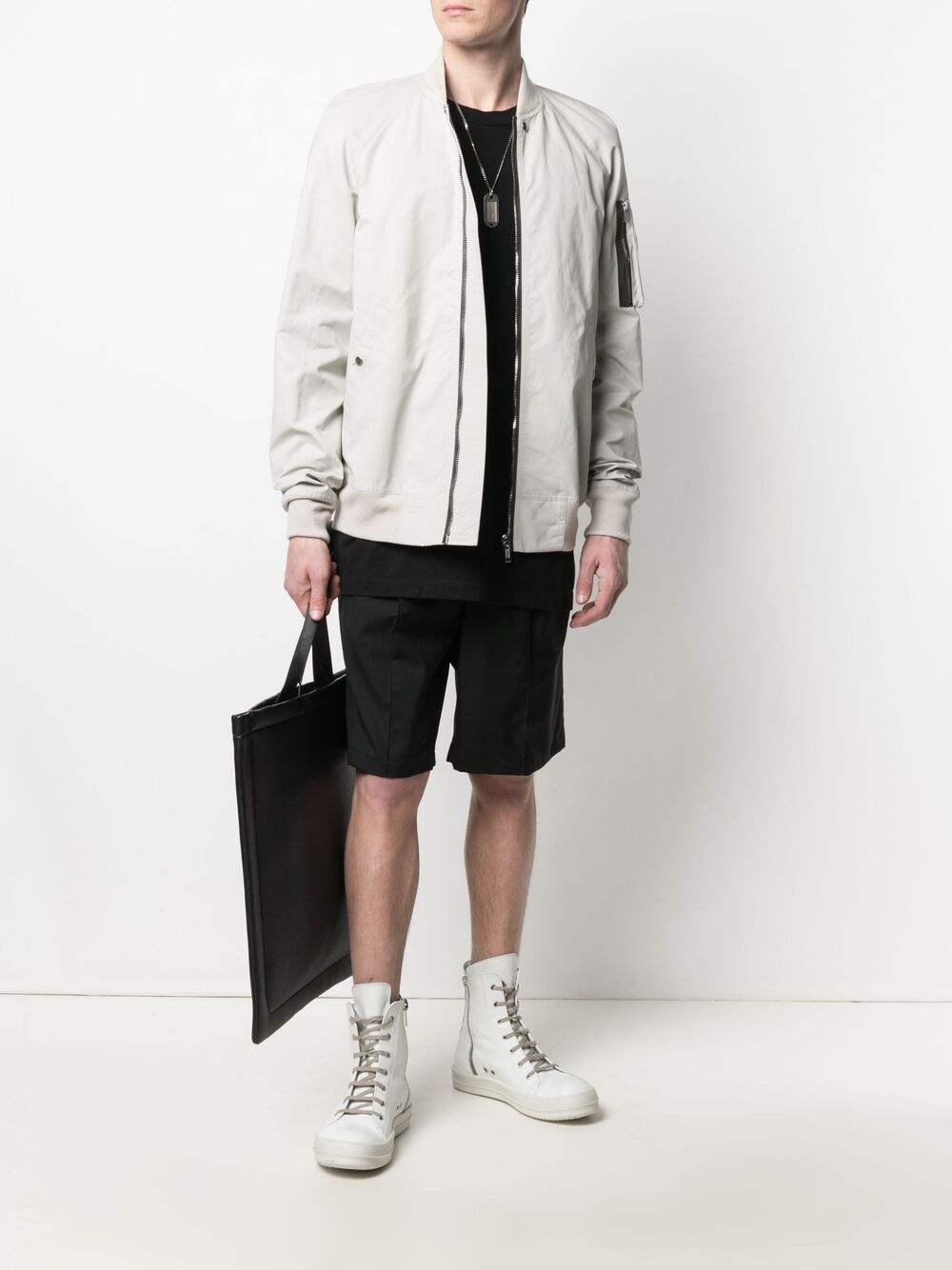 Rick Owens Chalk White Bomber Jacket in Blistered Lamb Leather MA-1 OBO Size US S / EU 44-46 / 1 - 17 Thumbnail