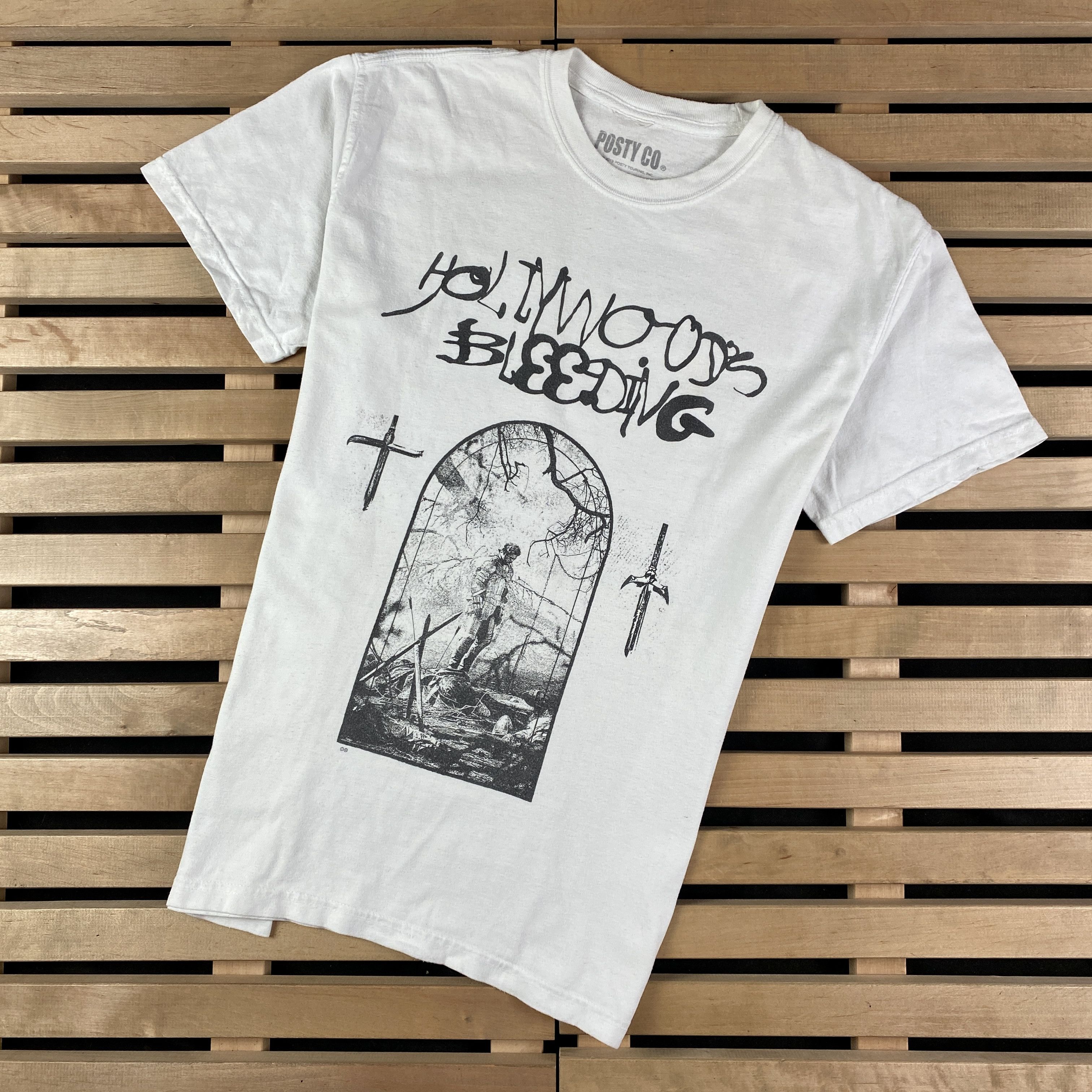 Rap Tees Mens T-Shirt Post Malone Hollywood's Bleeding 2019 Size M Size US M / EU 48-50 / 2 - 1 Thumbnail