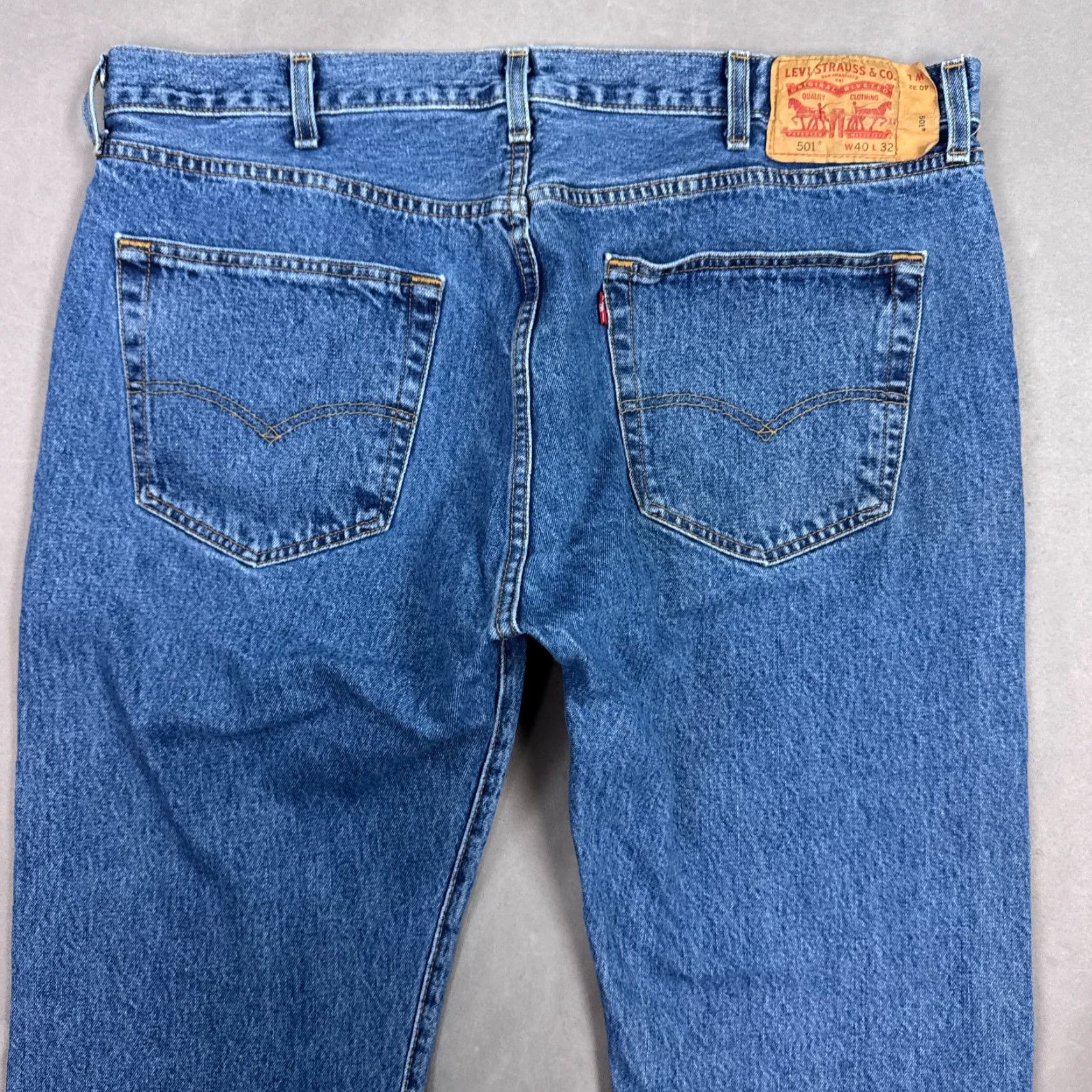 Levi's VINTAGE Levis 501 Jeans Mens 40x32 Blue Button Fly Denim Pants Faded Straight Classic Size US 40 / EU 56 - 5 Thumbnail