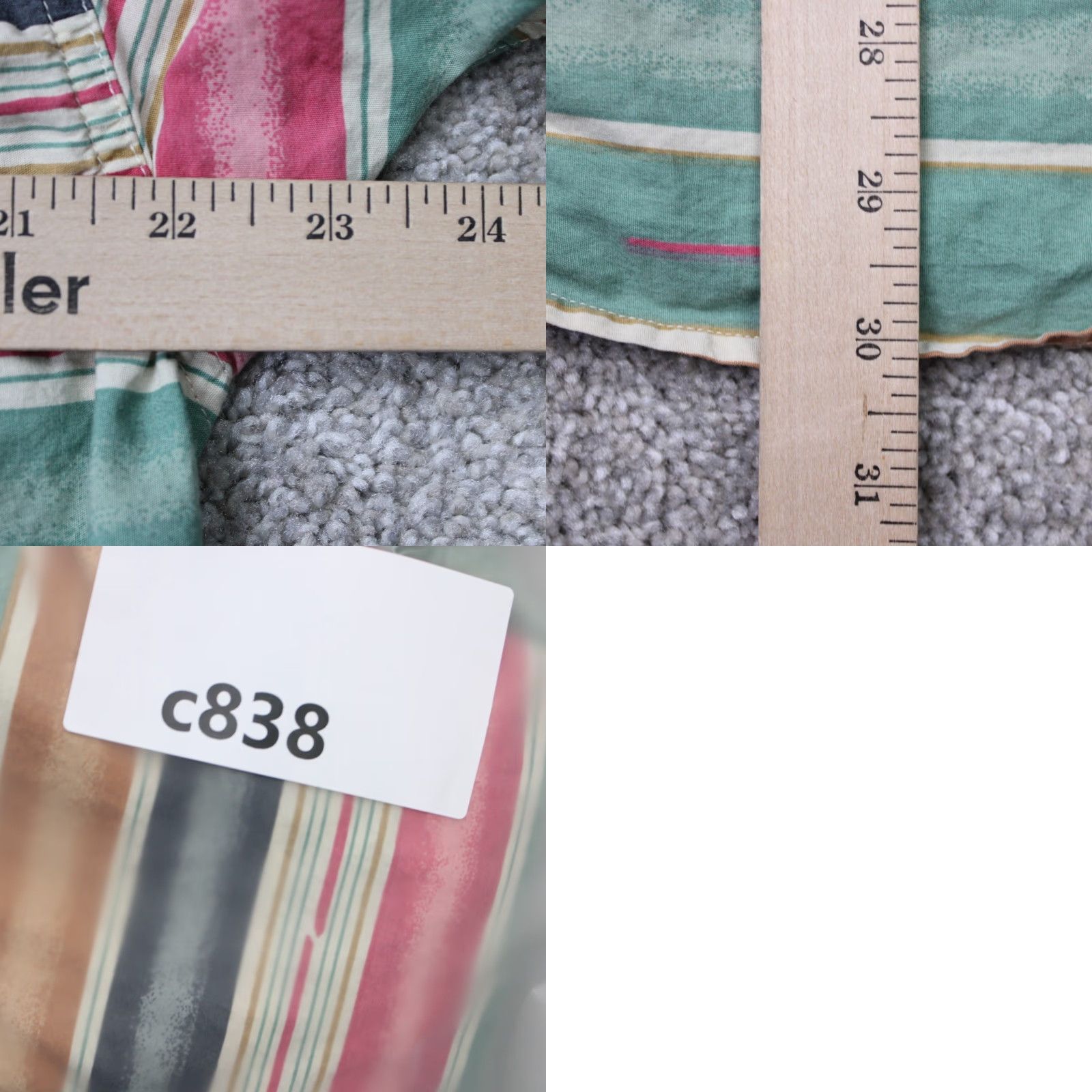 Orvis Orvis Shirt Mens Medium Green/Pink Striped 100% Cotton Short Sleeve Button-Up Shirt Size US M / EU 48-50 / 2 - 8 Thumbnail