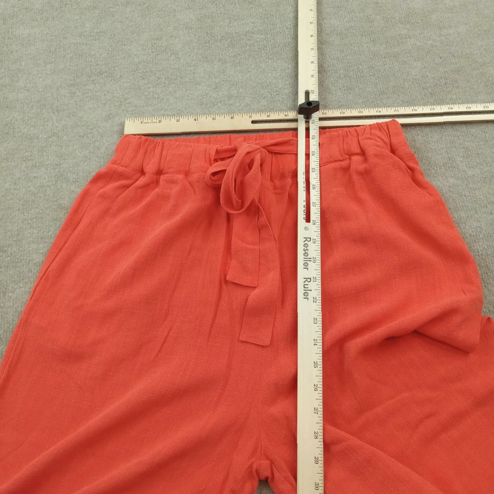 Vintage Molly Bracken Womens Pants Large Orange Red Wide Leg Belted Size 36" / US 14 / IT 50 - 4 Thumbnail