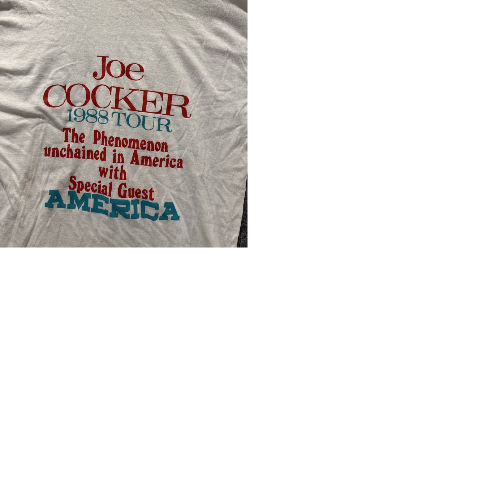Vintage VINTAGE Joe Cocker The Phenomenon Unchained 1988 Tour T-Shirt XL White Mens 80s RARE Size US XL / EU 56 / 4 - 9 Thumbnail