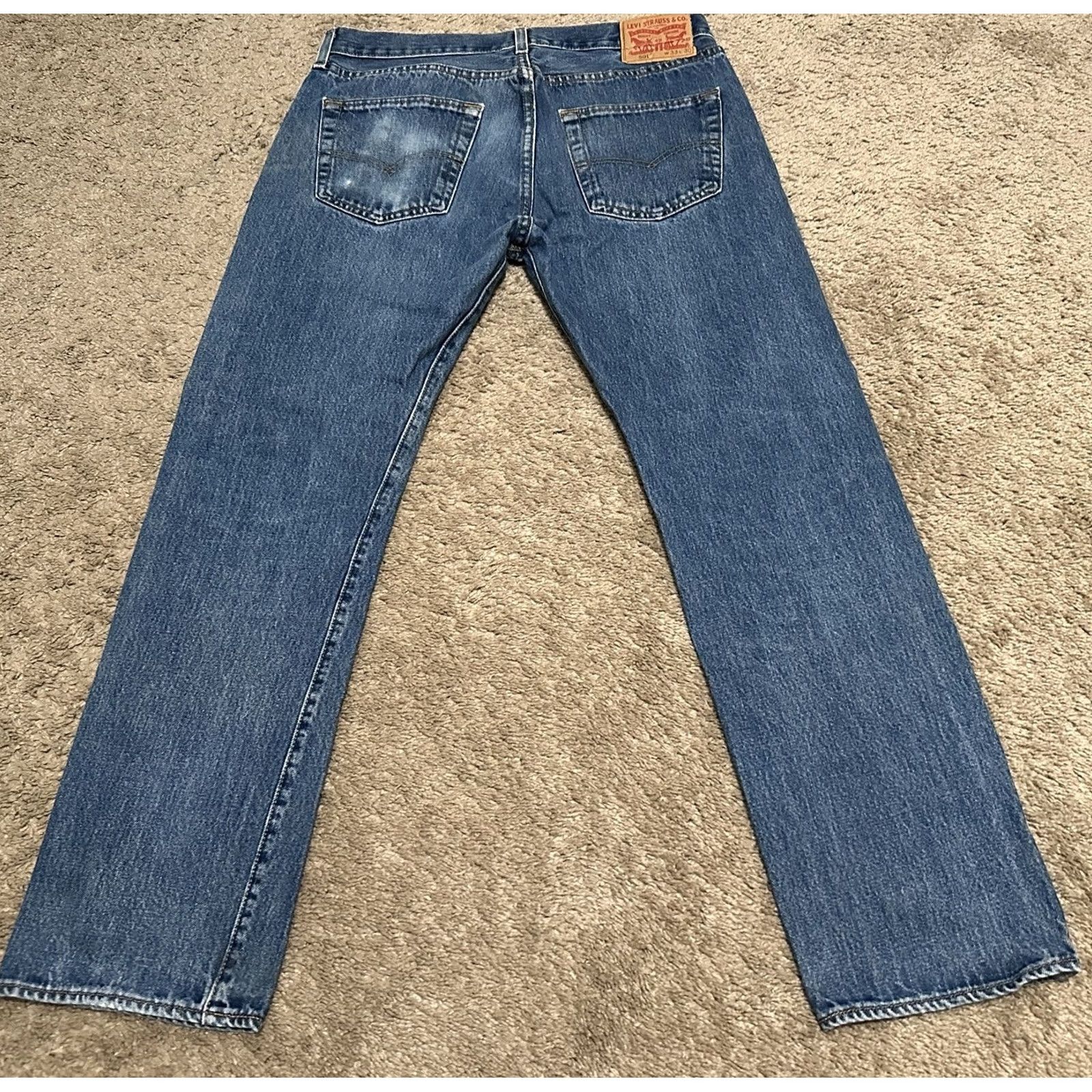 Levi's Levi's 501 Jeans Mens 33x30 Button Fly Straight Leg Denim Blue Medium Wash Pants 80s 90s Size US 33 - 5 Thumbnail
